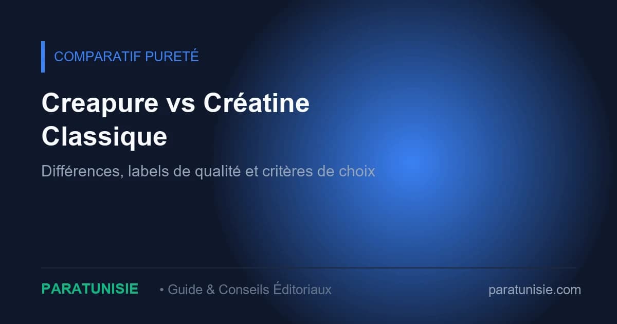 Comparatif de labels de pureté de créatine et pot Creapure