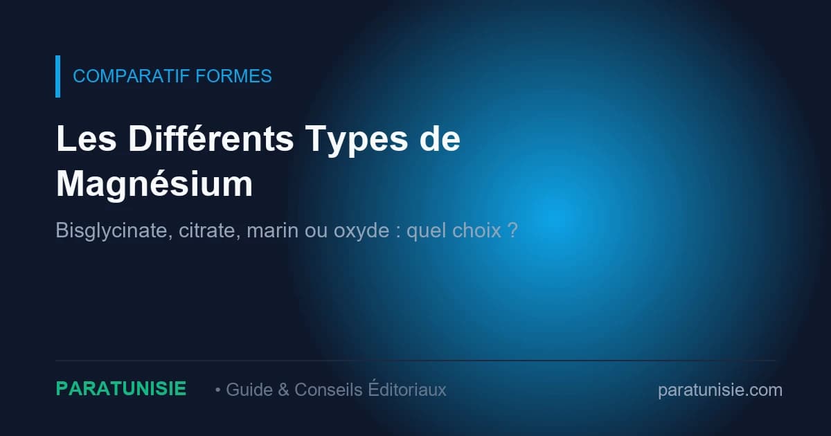 Tableau comparatif des différentes formes de magnésium