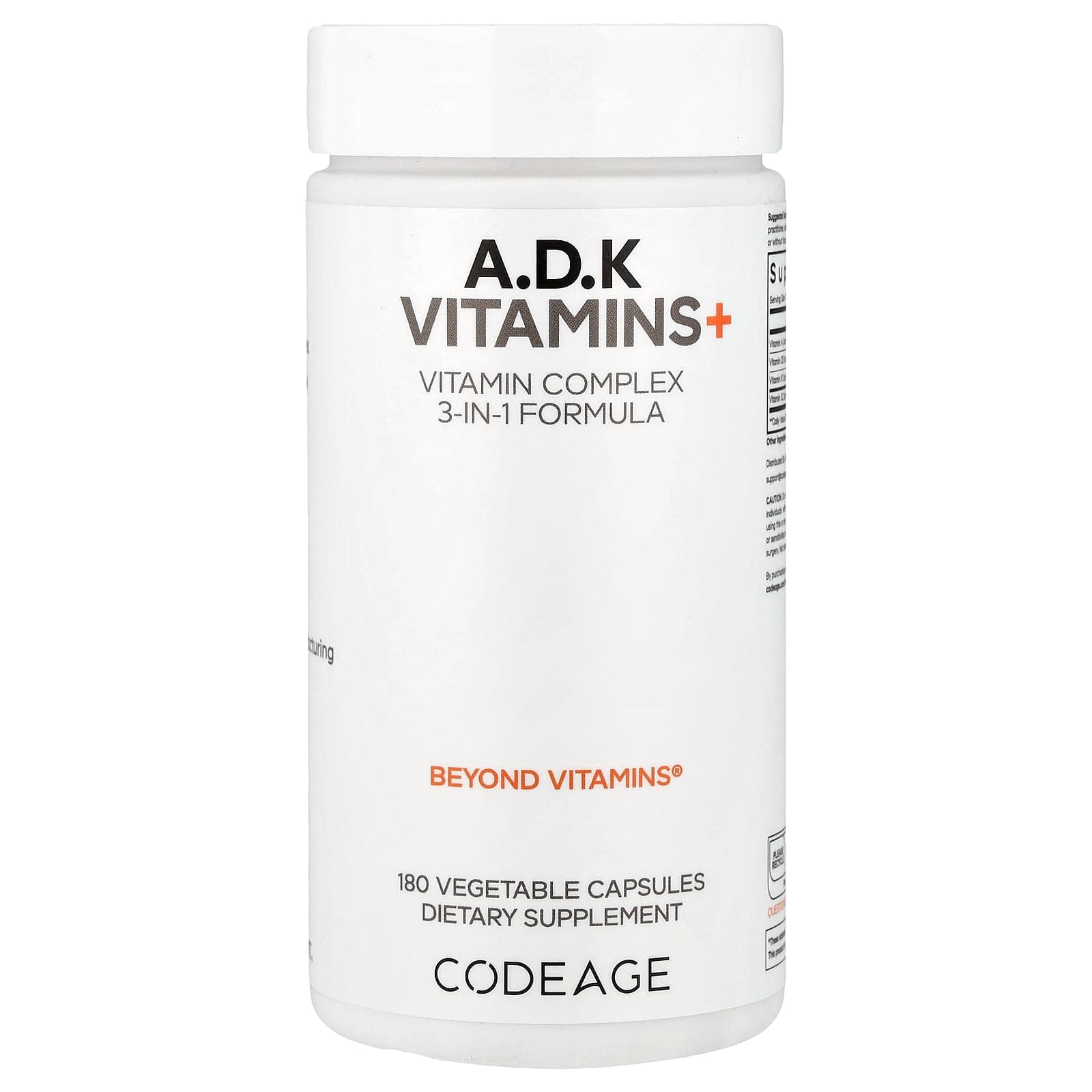 Codeage A, D, K Vitamins+, 180 Vegetable Capsules de Codeage