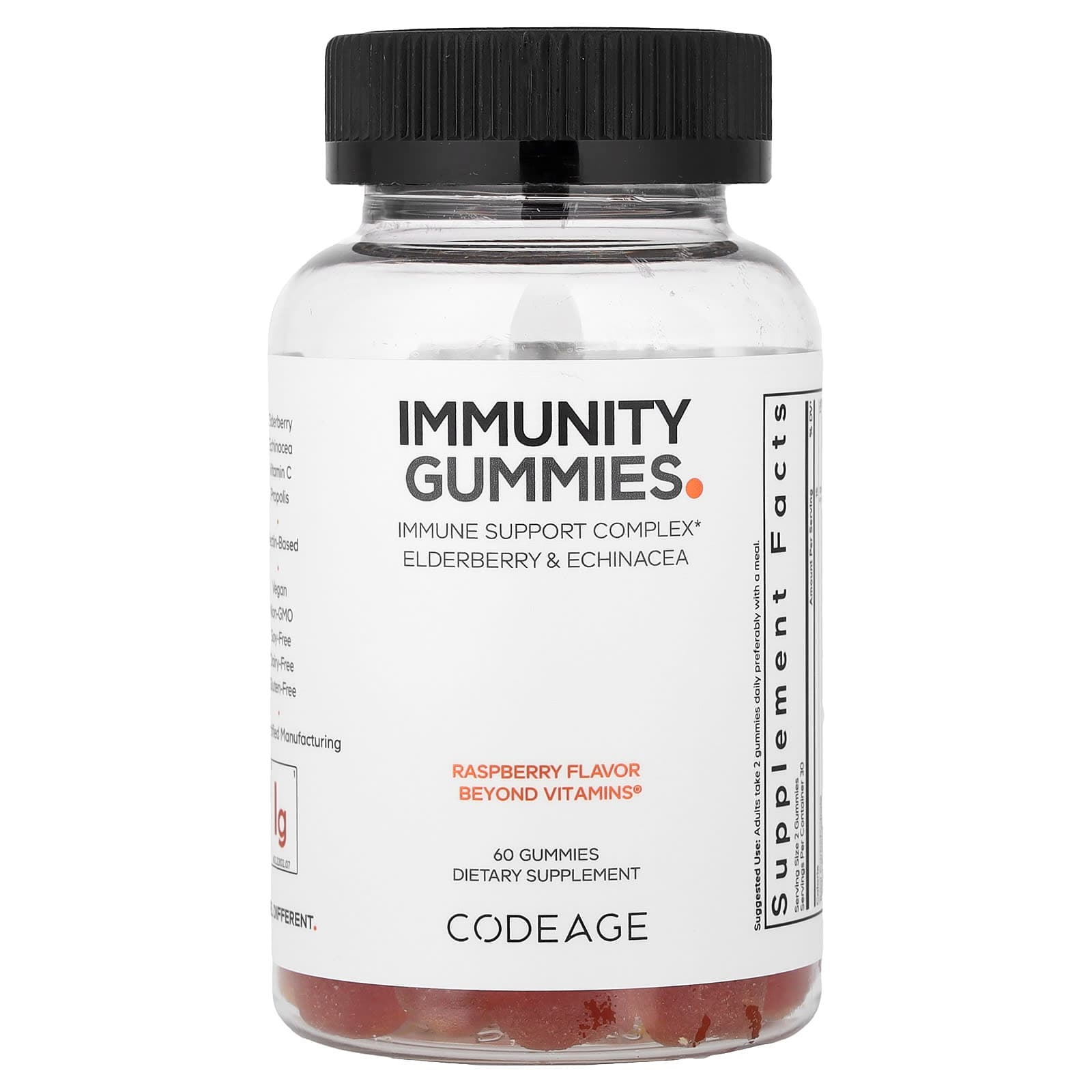 Codeage Immunity Gummies – Raspberry – 60 gommes de Codeage