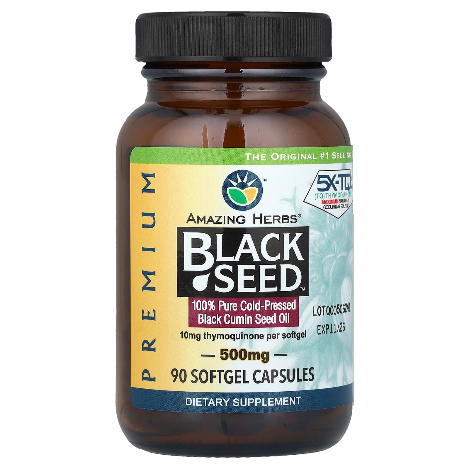 Amazing Herbs Black Seed – 90 capsules molles de Amazing Herbs
