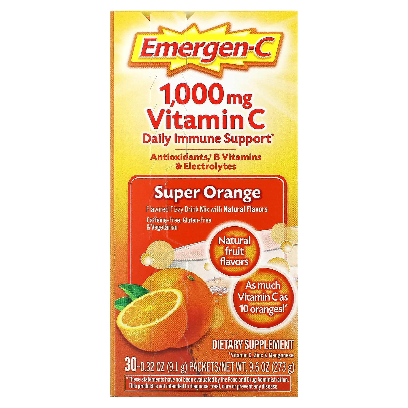 Emergen-C Vitamin C – Super Orange – 9,1 g de Emergen-C