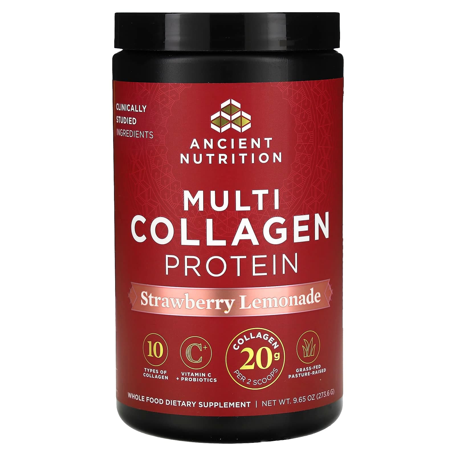 Ancient Nutrition Multi Collagen Protein – Strawberry Lemonade – 273,6 g de Ancient Nutrition