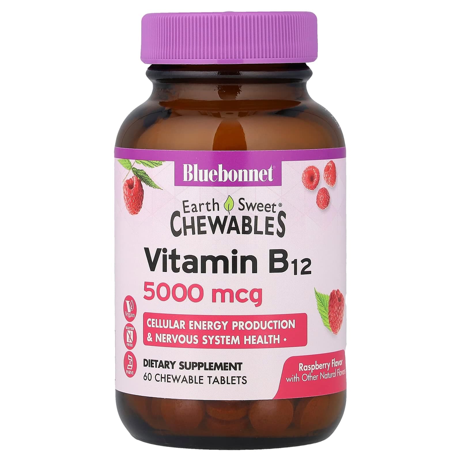 Bluebonnet Nutrition Earth Sweet Chewables – Raspberry – 5000 µg de Bluebonnet Nutrition