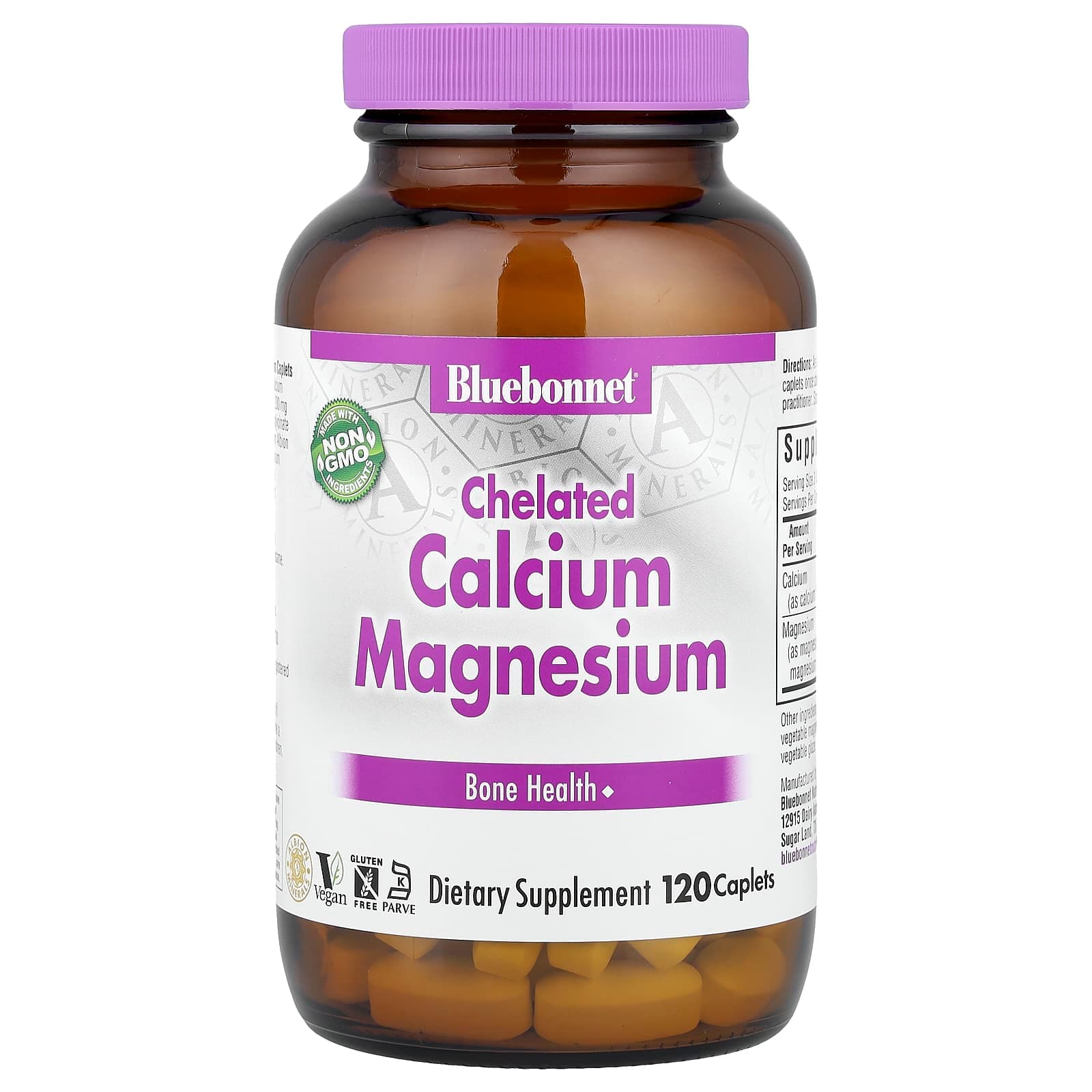 Bluebonnet Nutrition Chelated Calcium Magnesium, 120 Caplets de Bluebonnet Nutrition