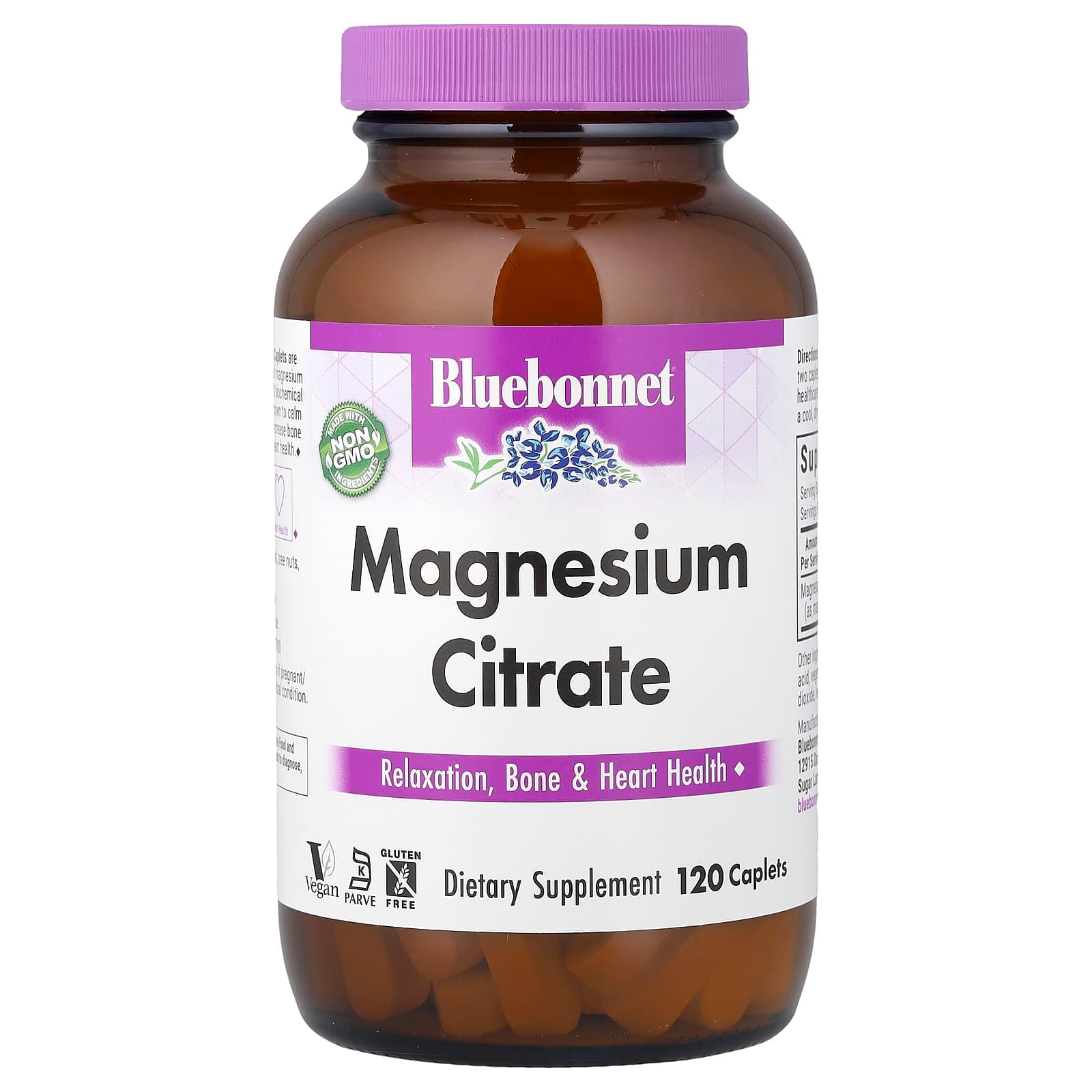 Bluebonnet Nutrition Magnesium Citrate, 120 Caplets (200 mg per Caplet) de Bluebonnet Nutrition