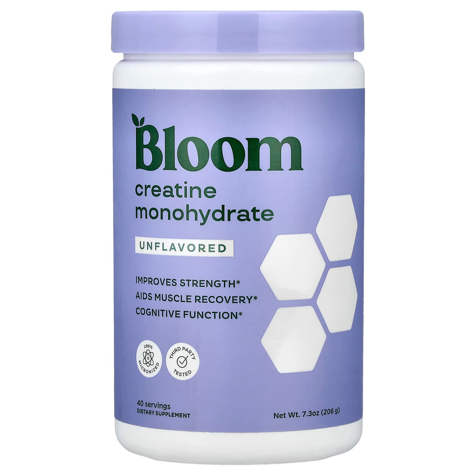 Bloom Creatine Monohydrate – Sans arôme – 206 g de Bloom