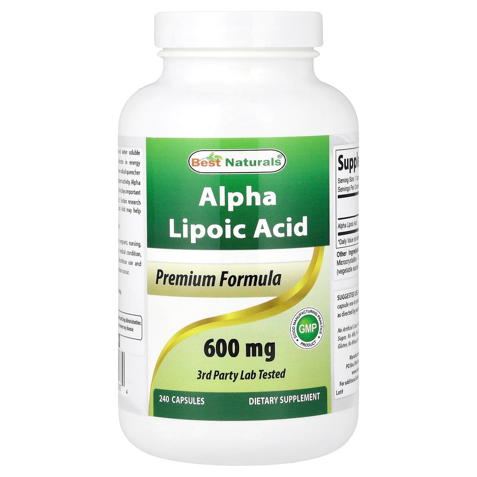 Best Naturals Alpha Lipoic Acid – 240 gélules de Best Naturals