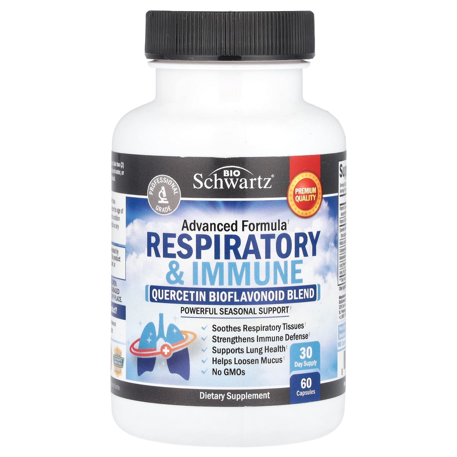 BioSchwartz Advanced Formula, Respiratory & Immune, Quercetin Bioflavonoid Blend – 60 gélules de BioSchwartz