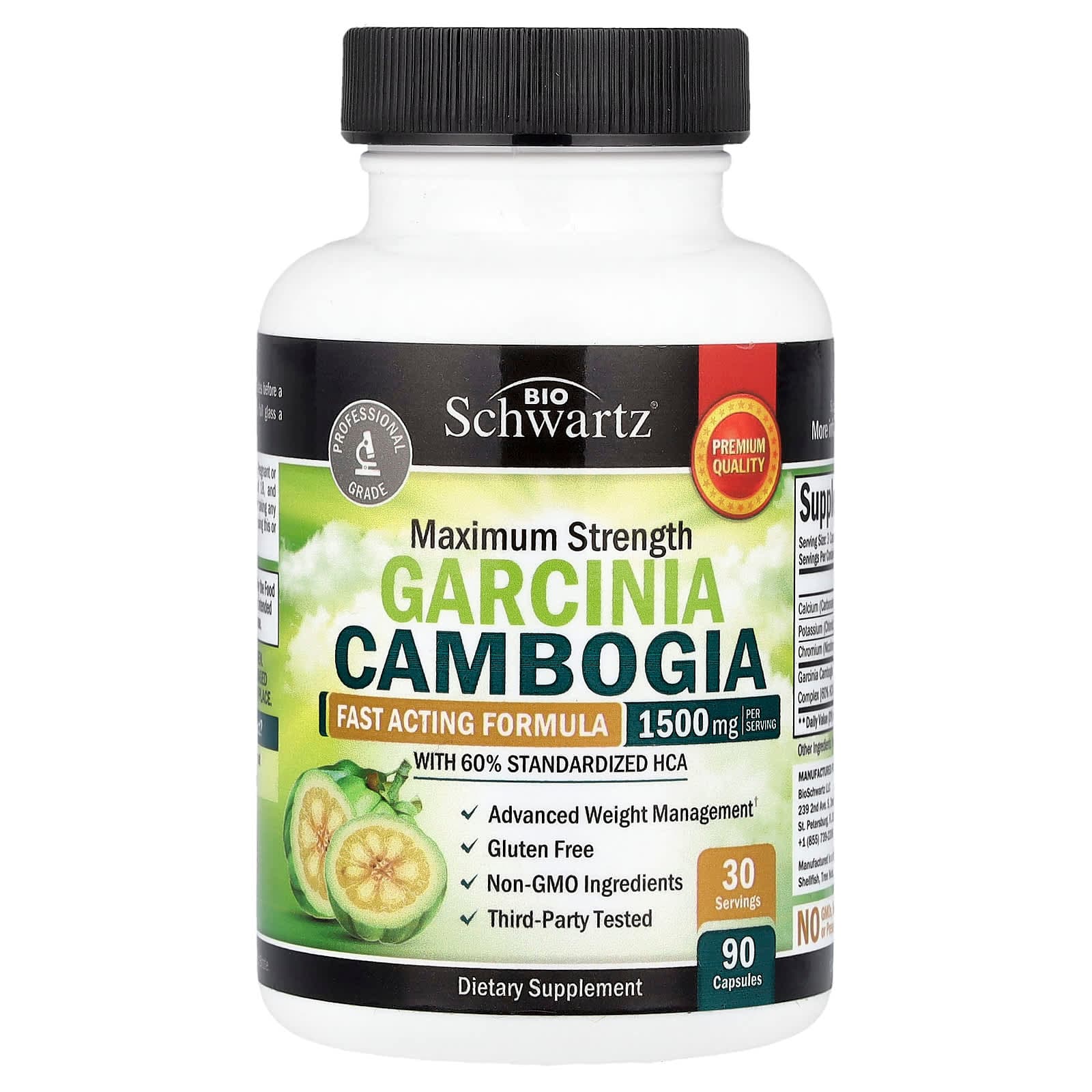 BioSchwartz Garcinia Cambogia, Maximum Strength – 90 gélules de BioSchwartz