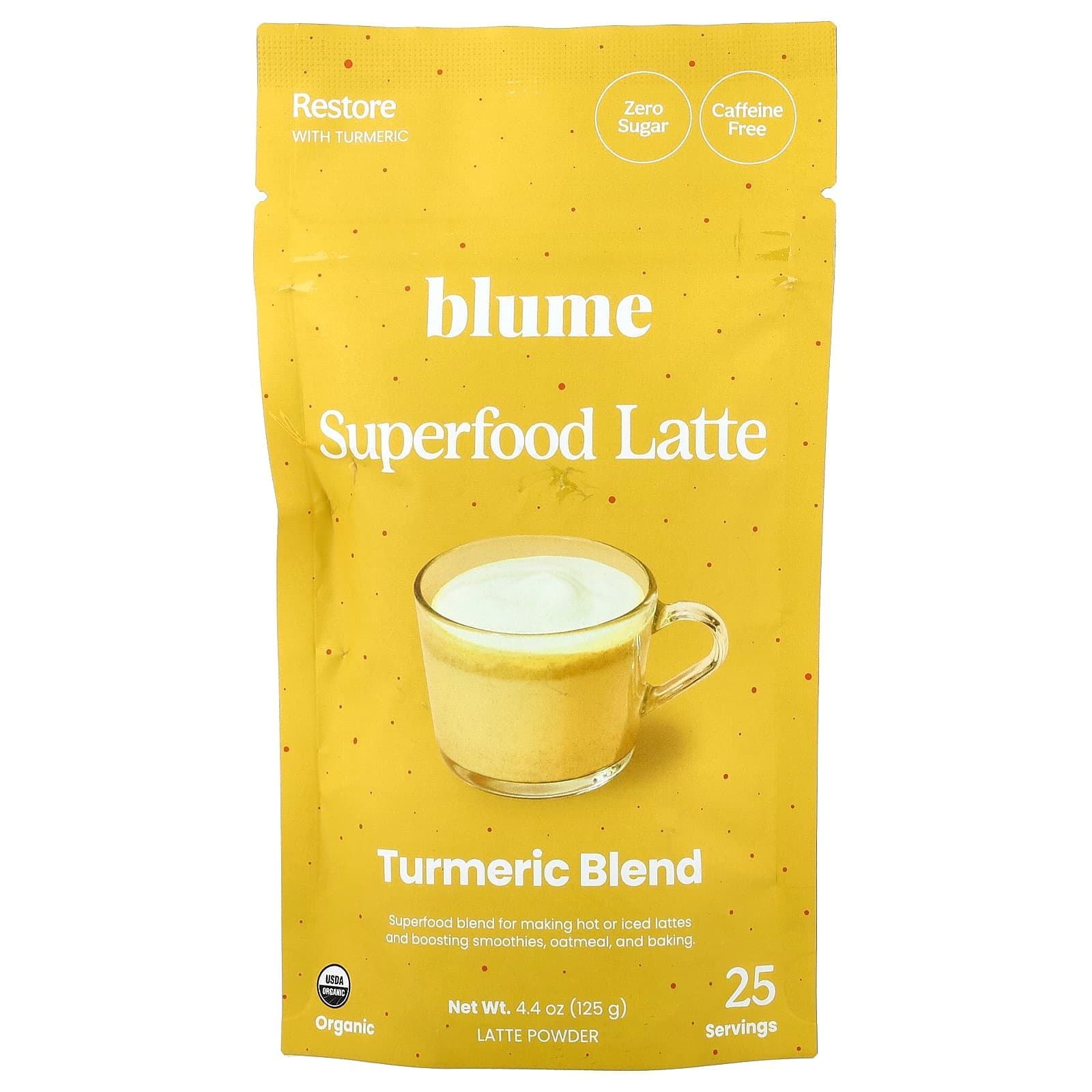 Blume Superfood Latte, Turmeric Blend, Caffeine Free – 125 g de Blume