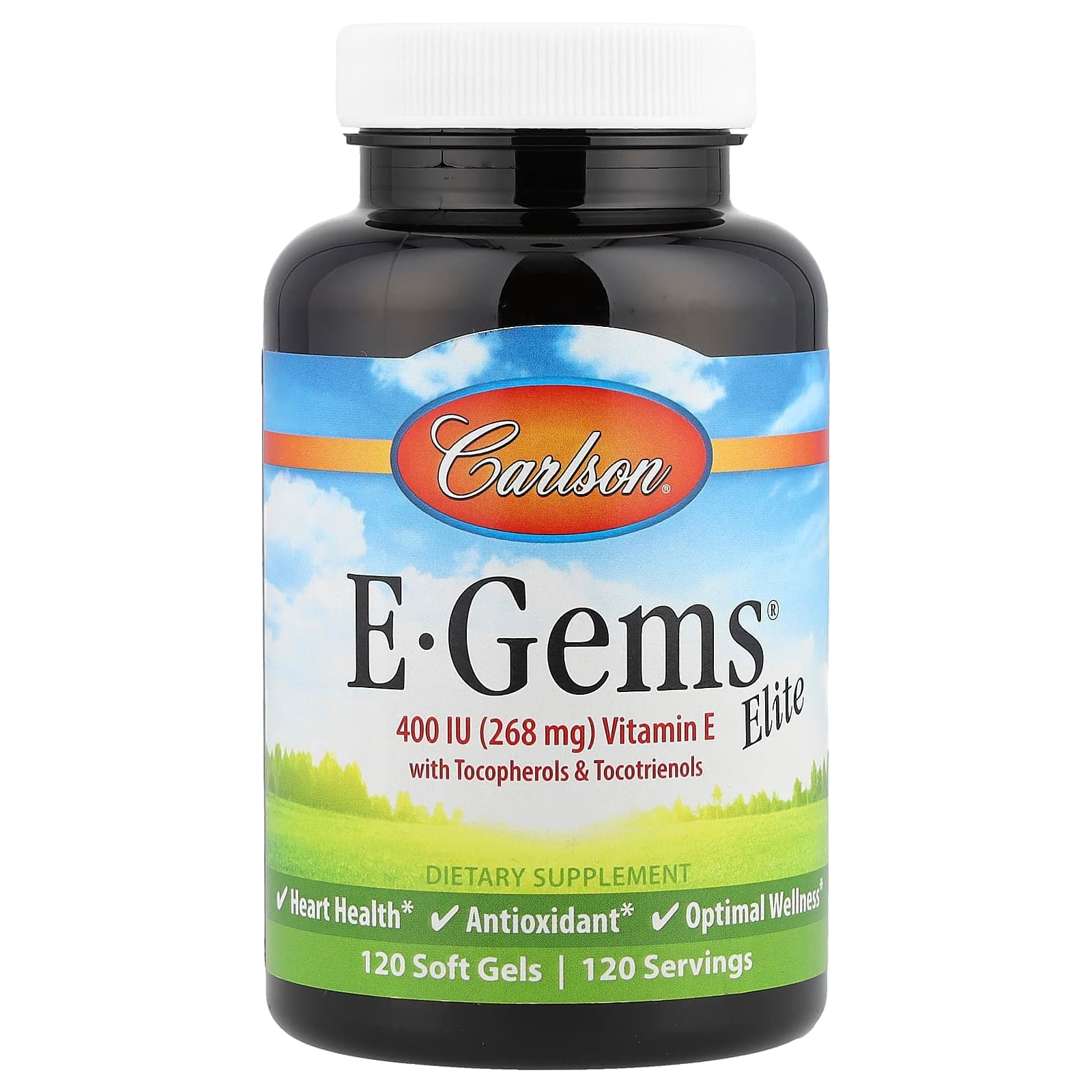 Carlson E-Gems Elite, Vitamin E with Tocopherols & Tocotrienols – 120 capsules molles de Carlson