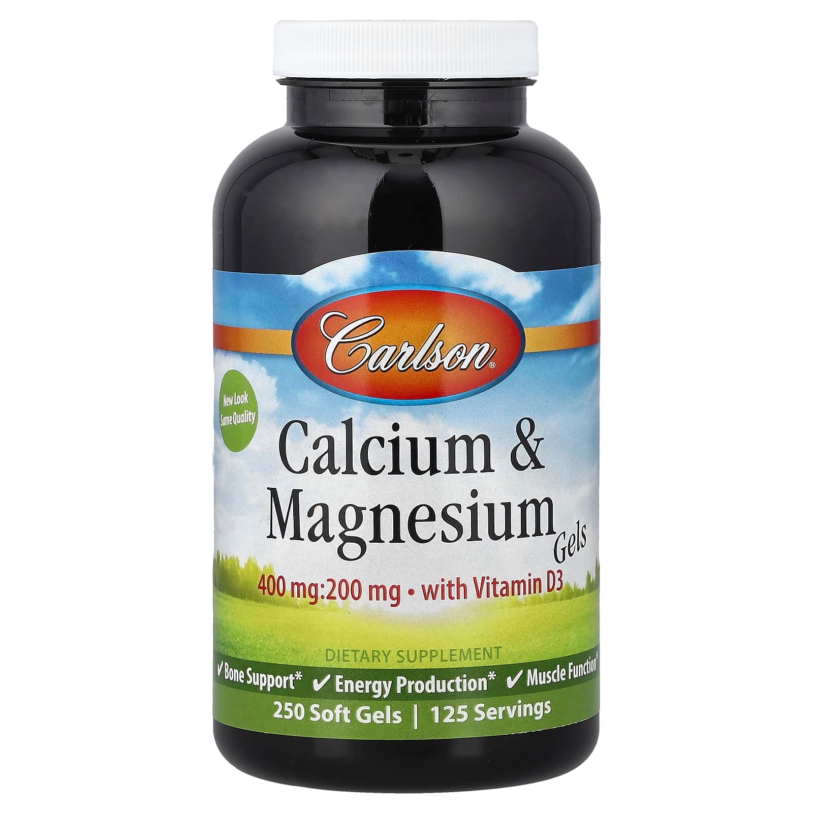 Carlson Calcium & Magnesium Gels with Vitamin D3 – 250 capsules molles de Carlson