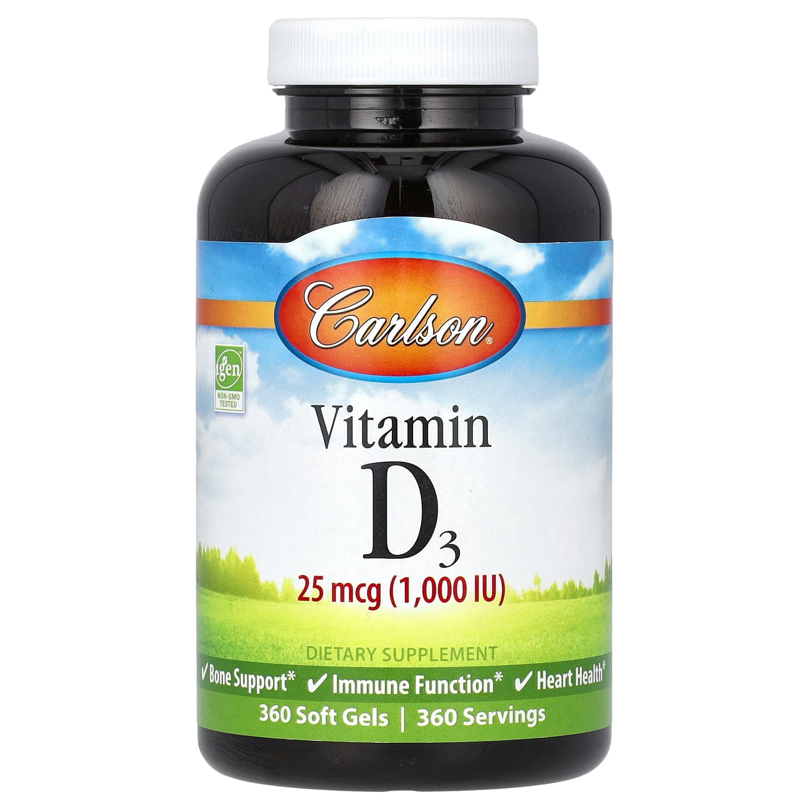 Carlson Vitamin D3 – 360 capsules molles de Carlson