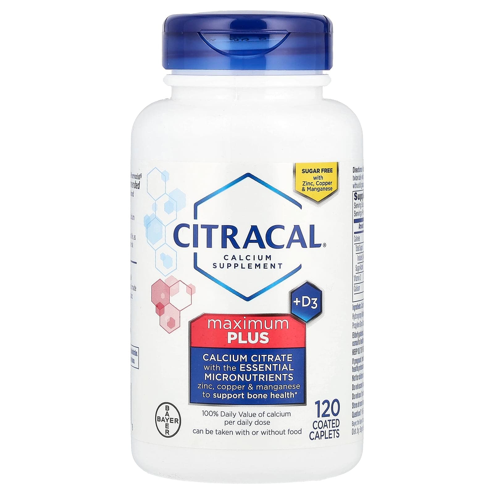 Citracal Calcium Supplement + D3, Maximum Plus, 120 Coated Caplets de Citracal