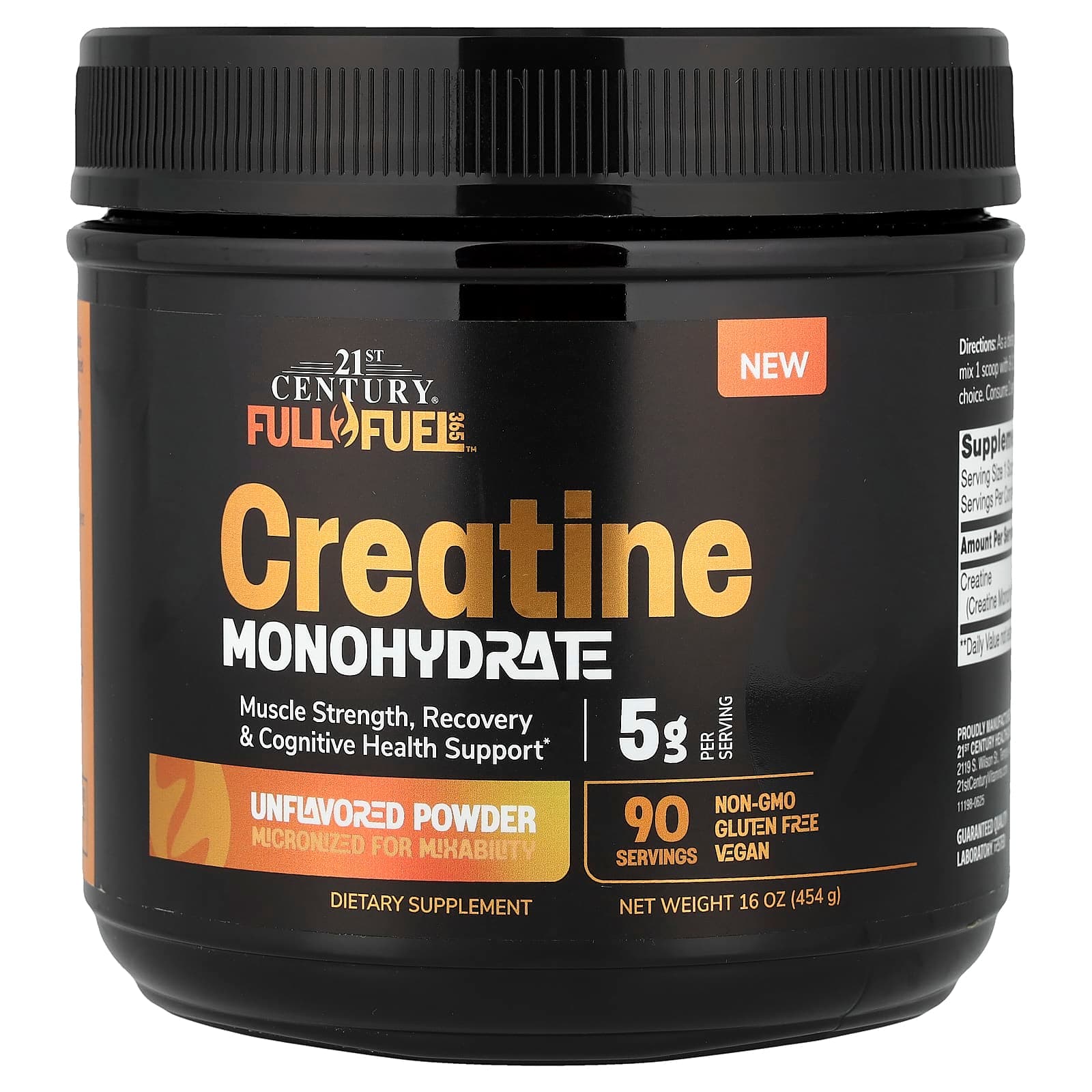21st Century Full Fuel 365, Creatine Monohydrate – Sans arôme – 454 g de 21st Century