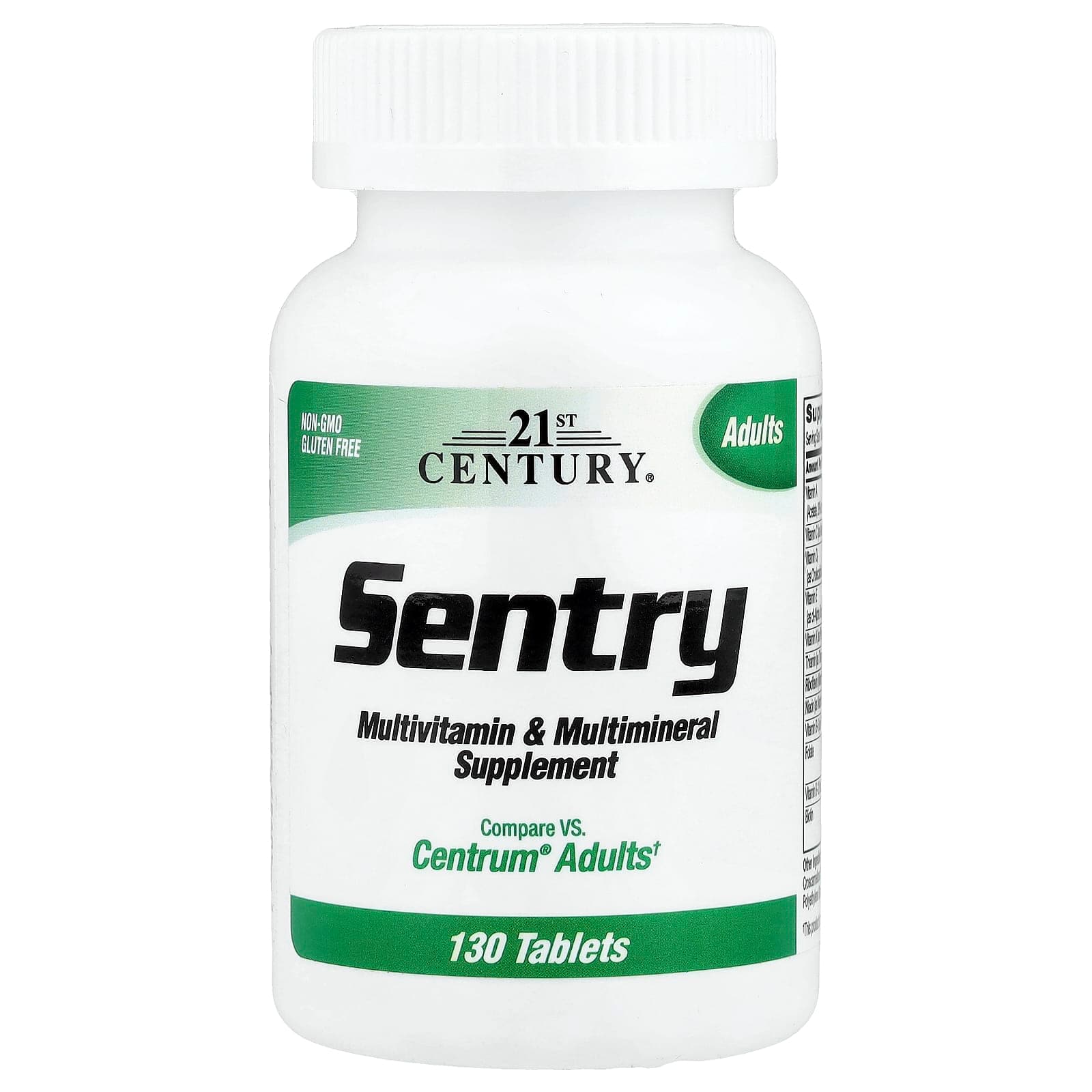 21st Century Sentry, Adults Multivitamin & Multimineral Supplement – 130 comprimés de 21st Century