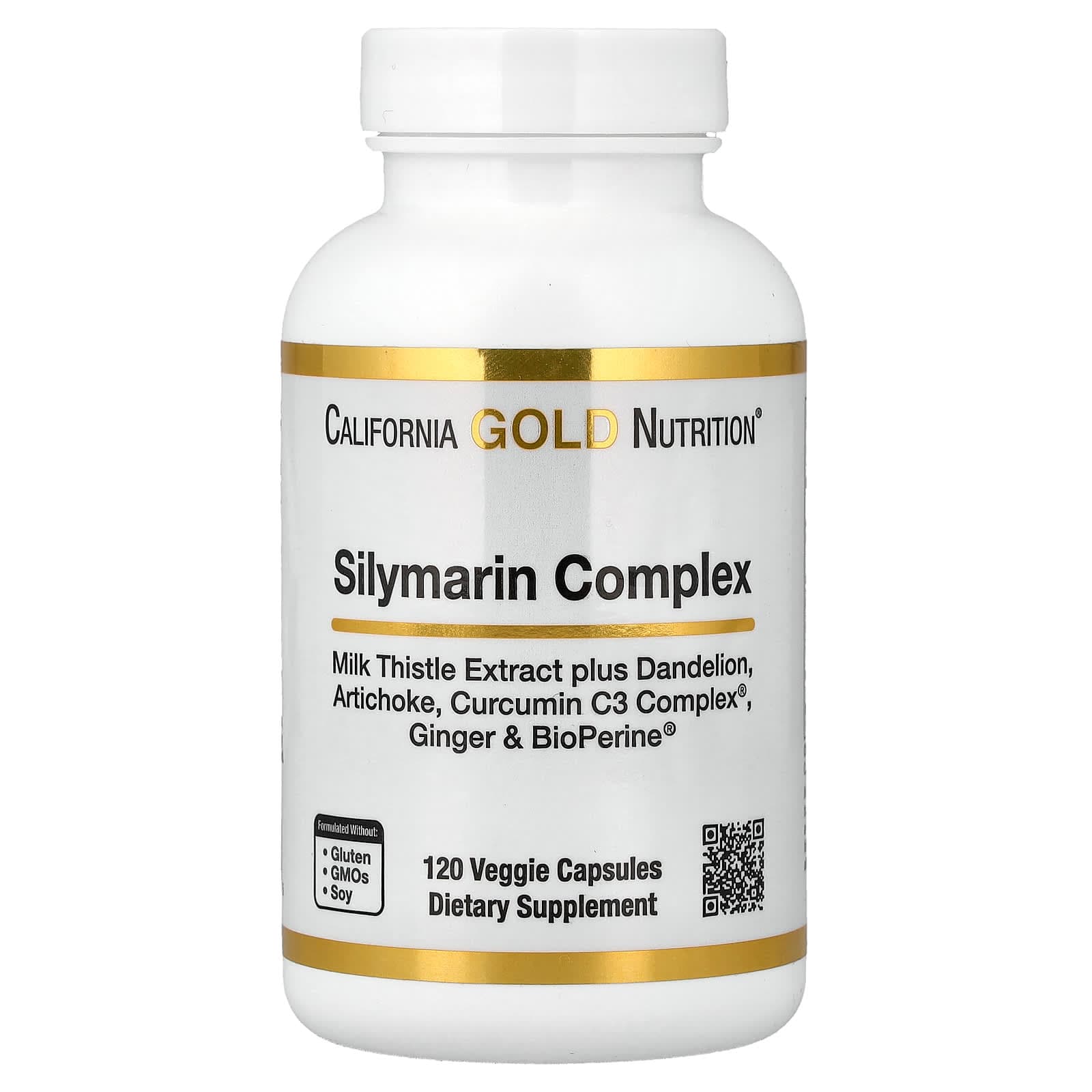 California Gold Nutrition Silymarin Complex, Milk Thistle Extract Plus Dandelion, Artichoke, Ginger, and BioPerine – 120 gélules végétales de California Gold Nutrition