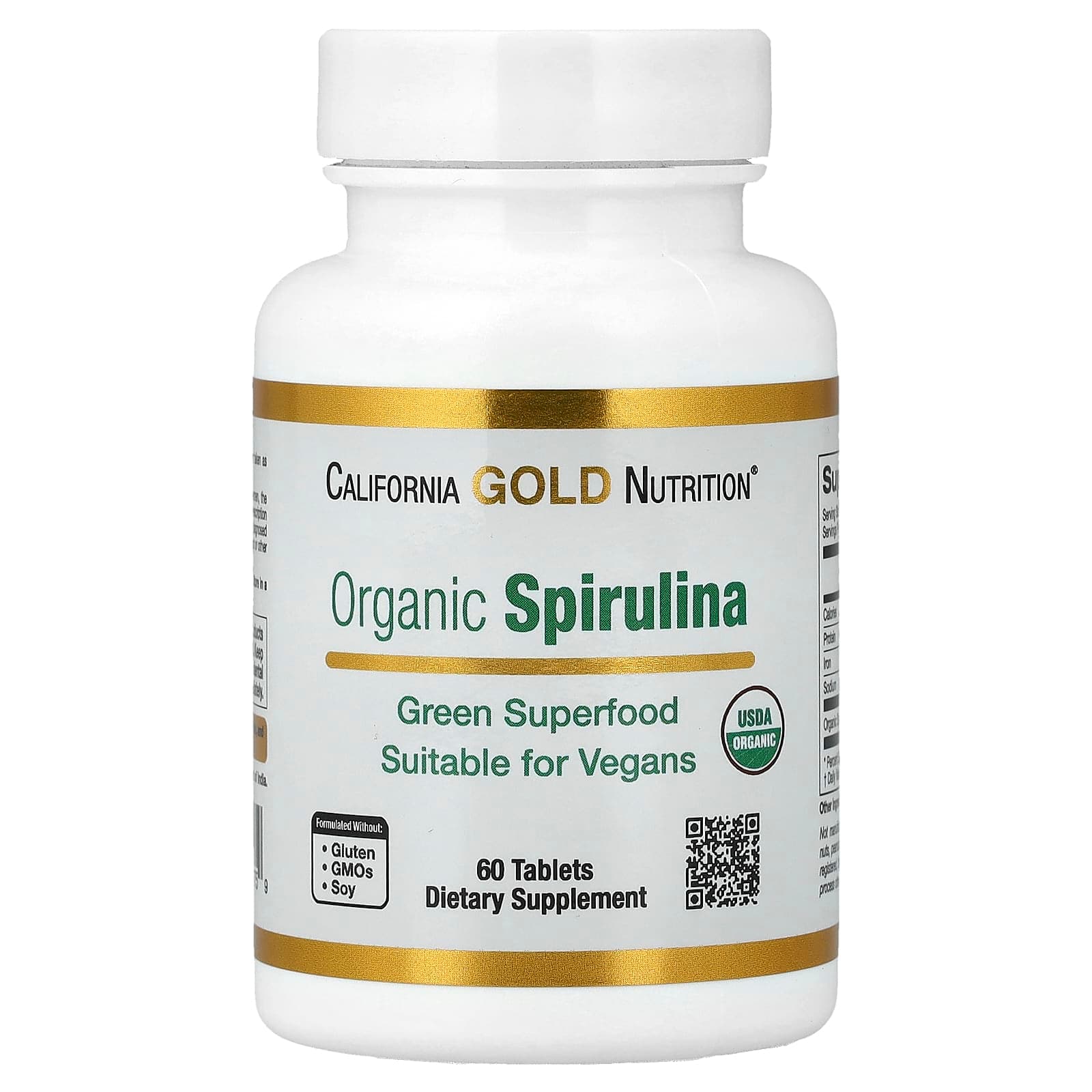 California Gold Nutrition Organic Spirulina – 60 comprimés de California Gold Nutrition