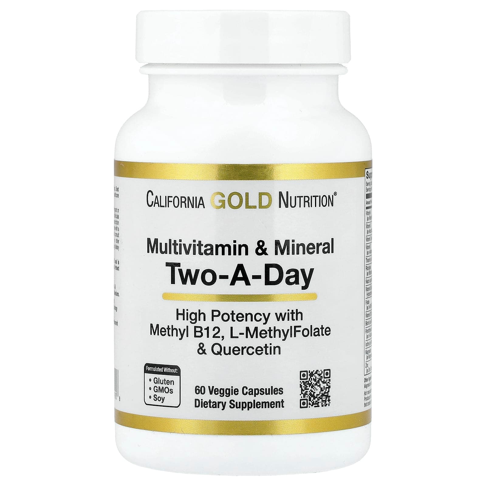 California Gold Nutrition Multivitamin & Mineral, Two-A-Day – 60 gélules végétales de California Gold Nutrition