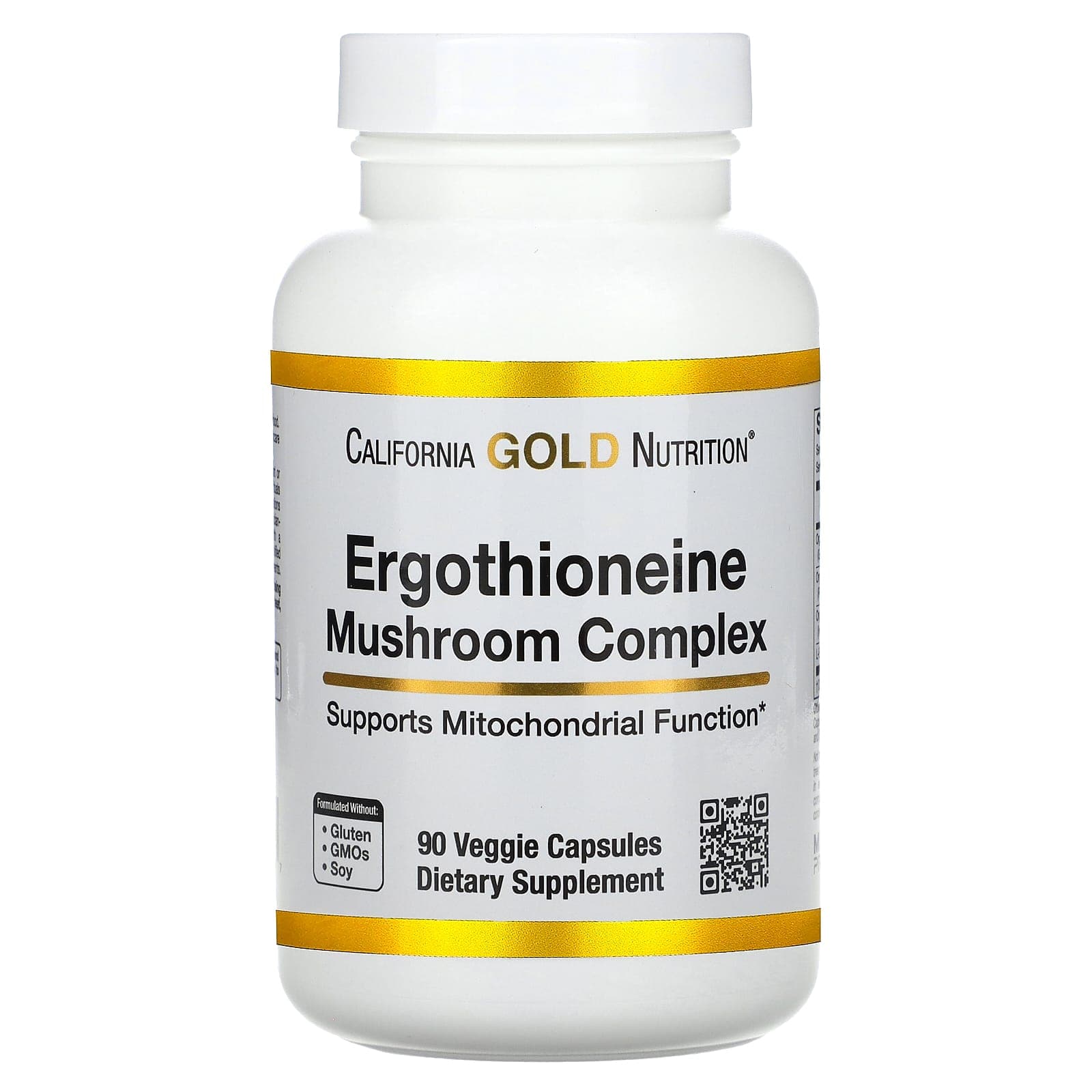 California Gold Nutrition Ergothioneine Mushroom Complex with Organic Maitake, Organic Oyster, Organic Lion's Mane Mushroom Extracts and L-Ergothioneine – 90 gélules végétales de California Gold Nutrition