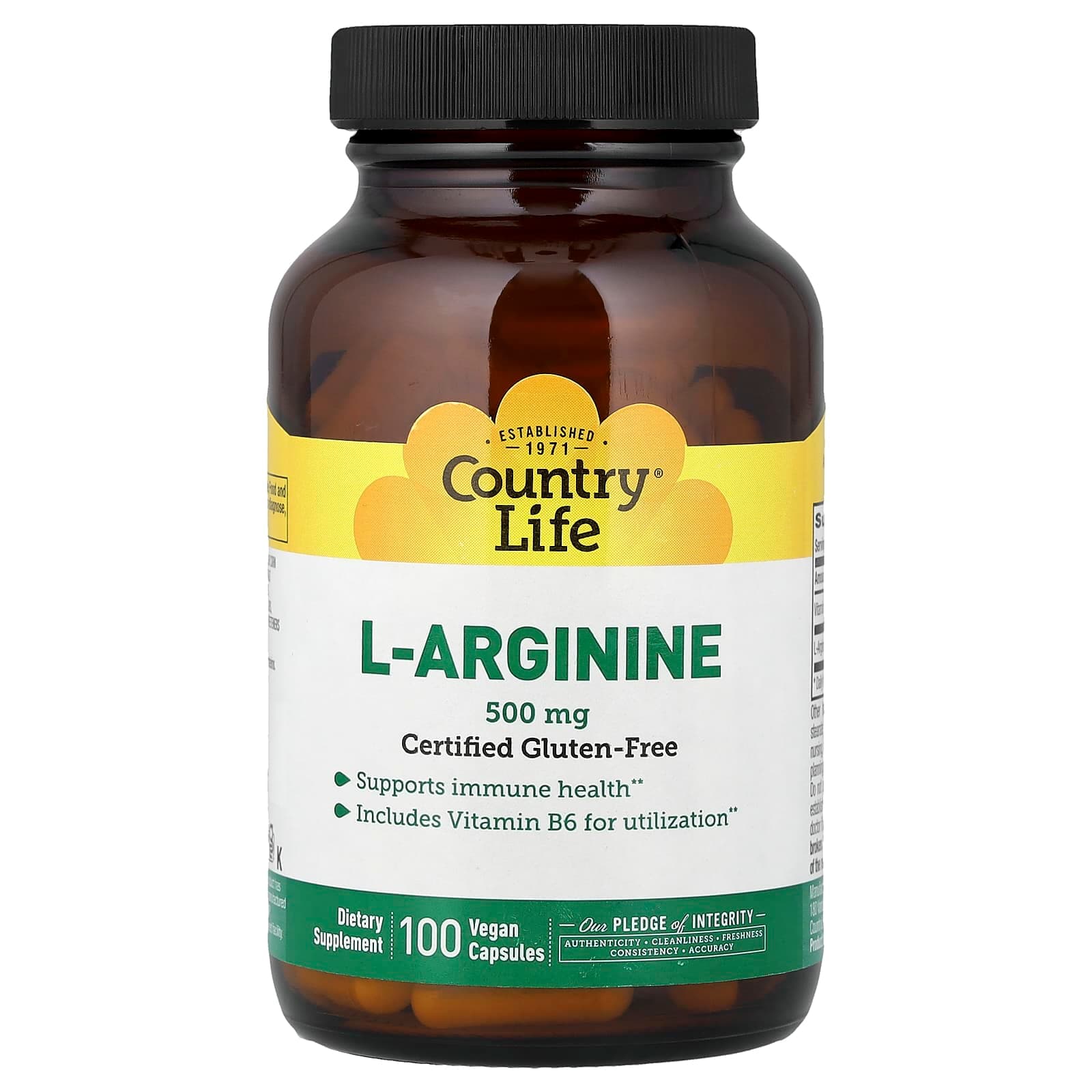 Country Life L-Arginine – 100 gélules véganes de Country Life