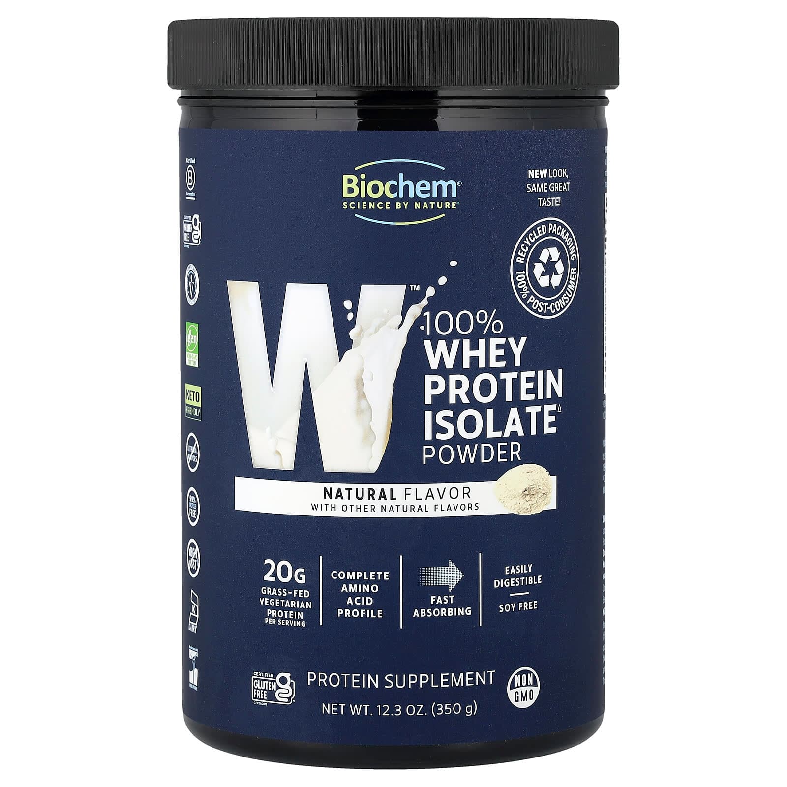 Biochem 100% Whey Protein Isolate Powder, Natural – 350 g de Biochem