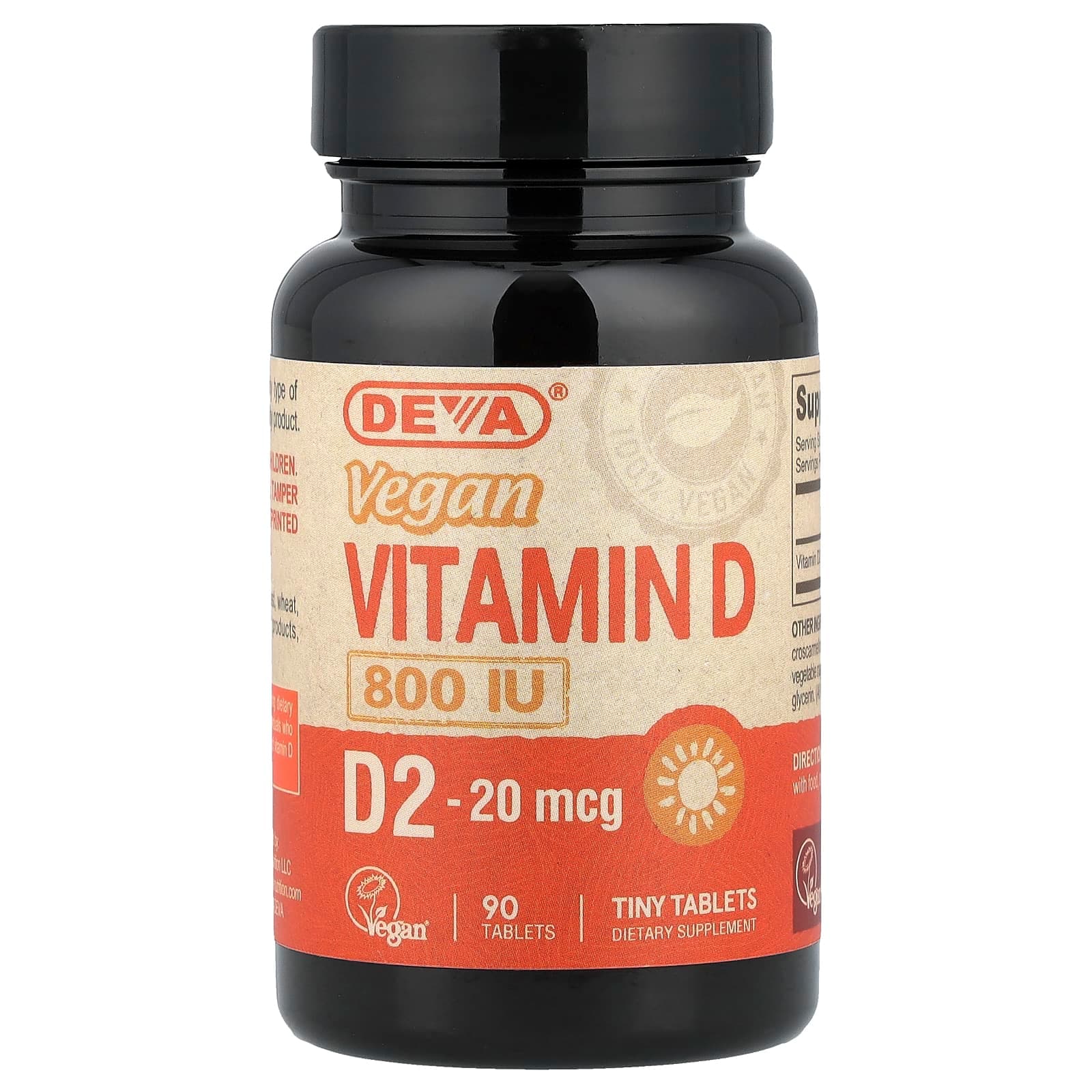 Deva Vegan Vitamin D2 – 90 comprimés de Deva