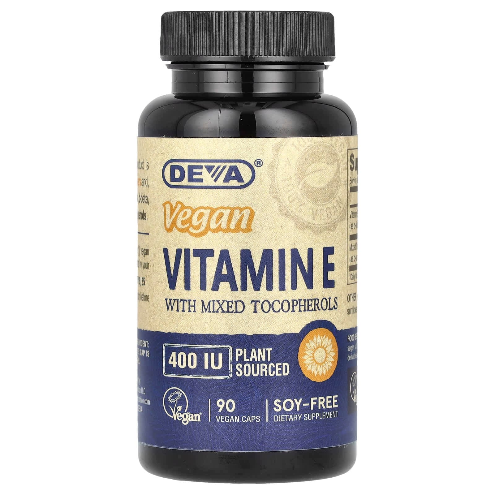 Deva Vegan Vitamin E with Mixed Tocopherols – 90 gélules véganes de Deva