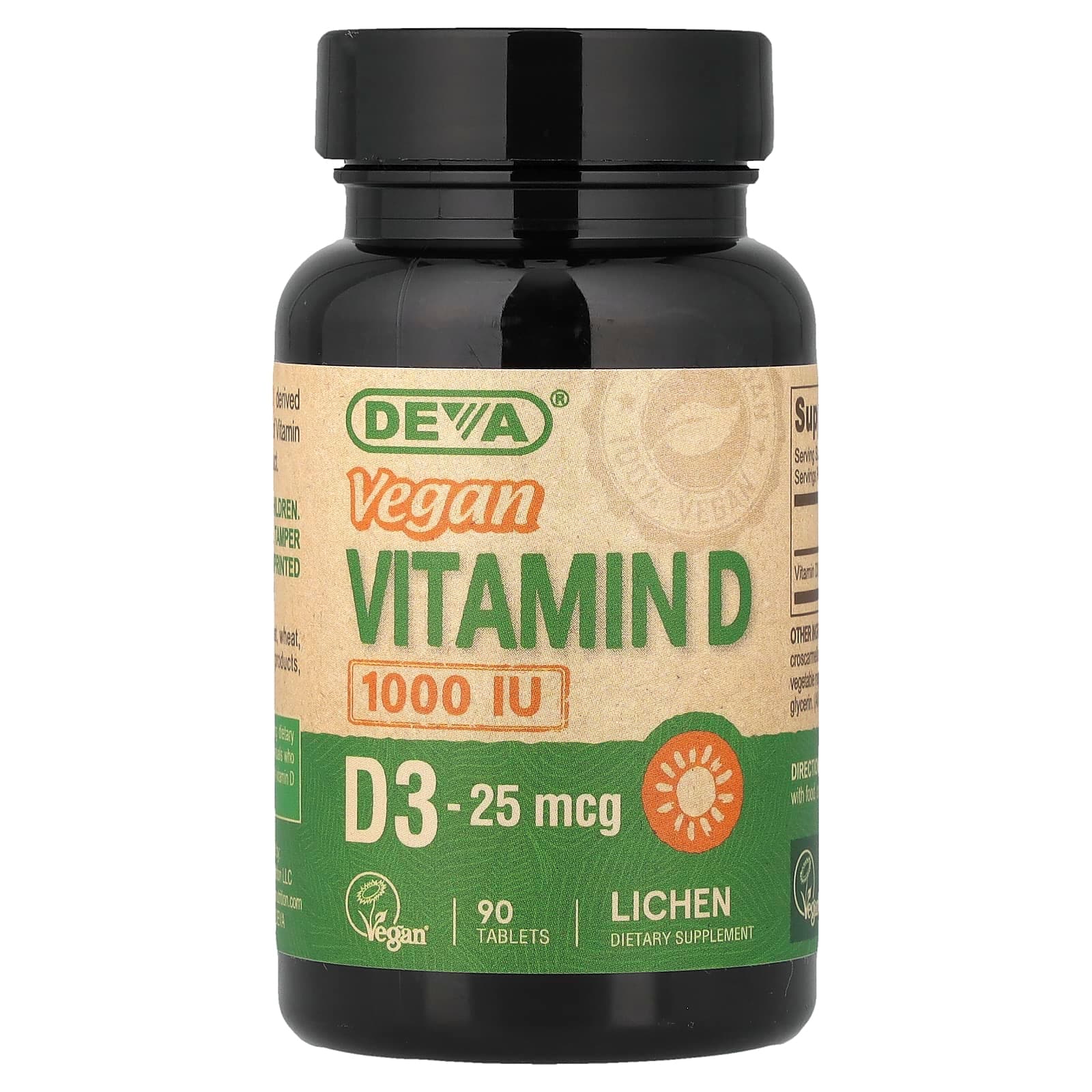 Deva Vegan Vitamin D3 – 90 comprimés de Deva