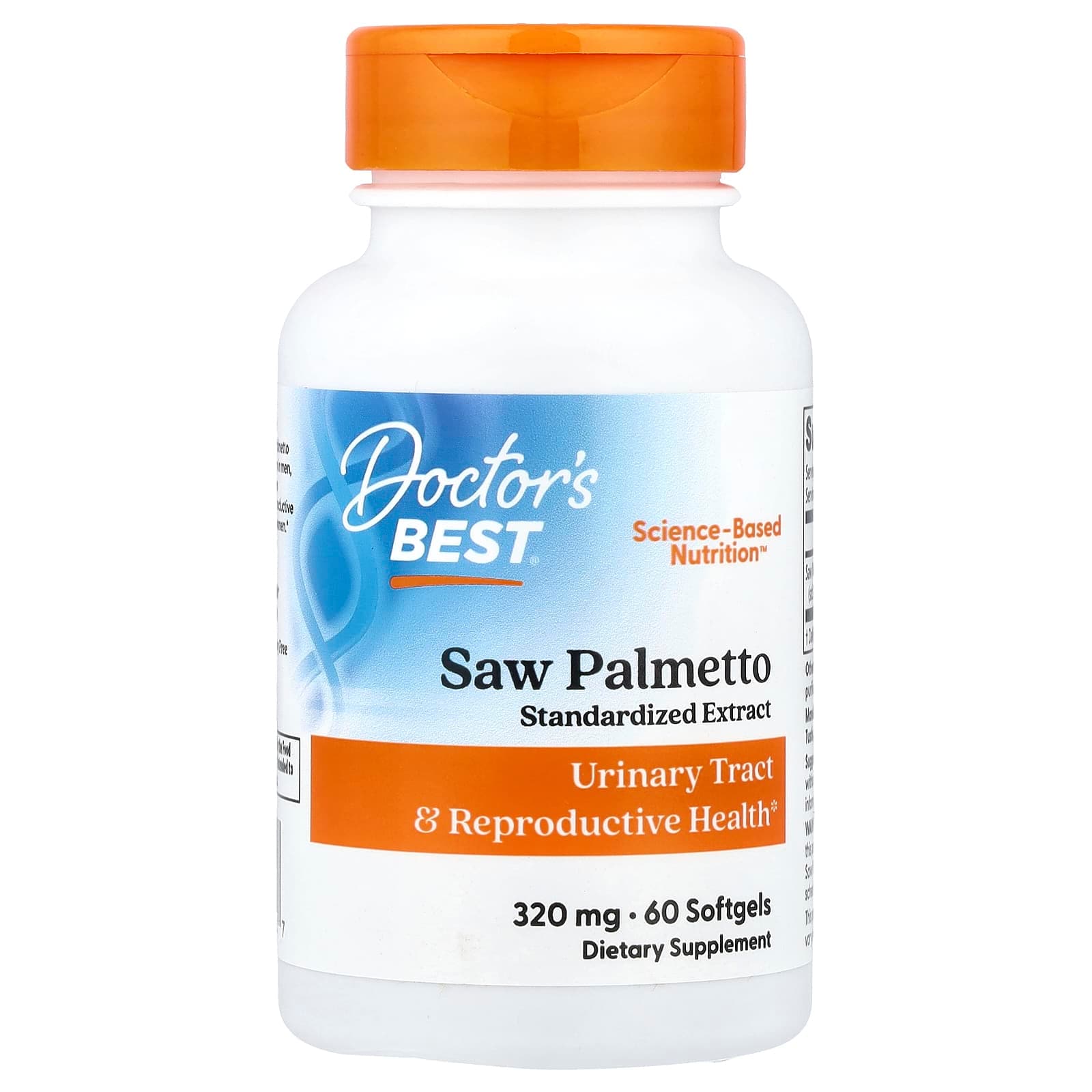 Doctor's Best Saw Palmetto, Standardized Extract – 60 capsules molles de Doctor's Best