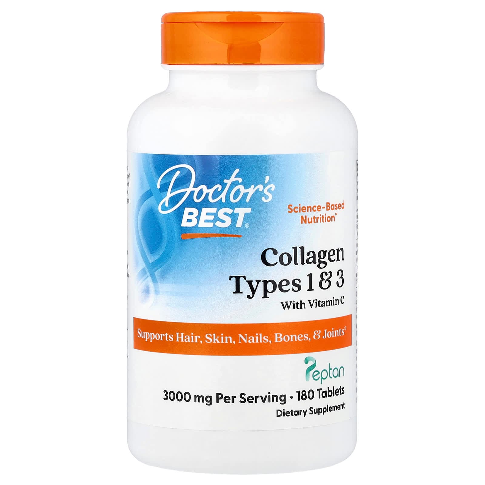 Doctor's Best Collagen Types 1 & 3 with Vitamin C – 180 comprimés de Doctor's Best