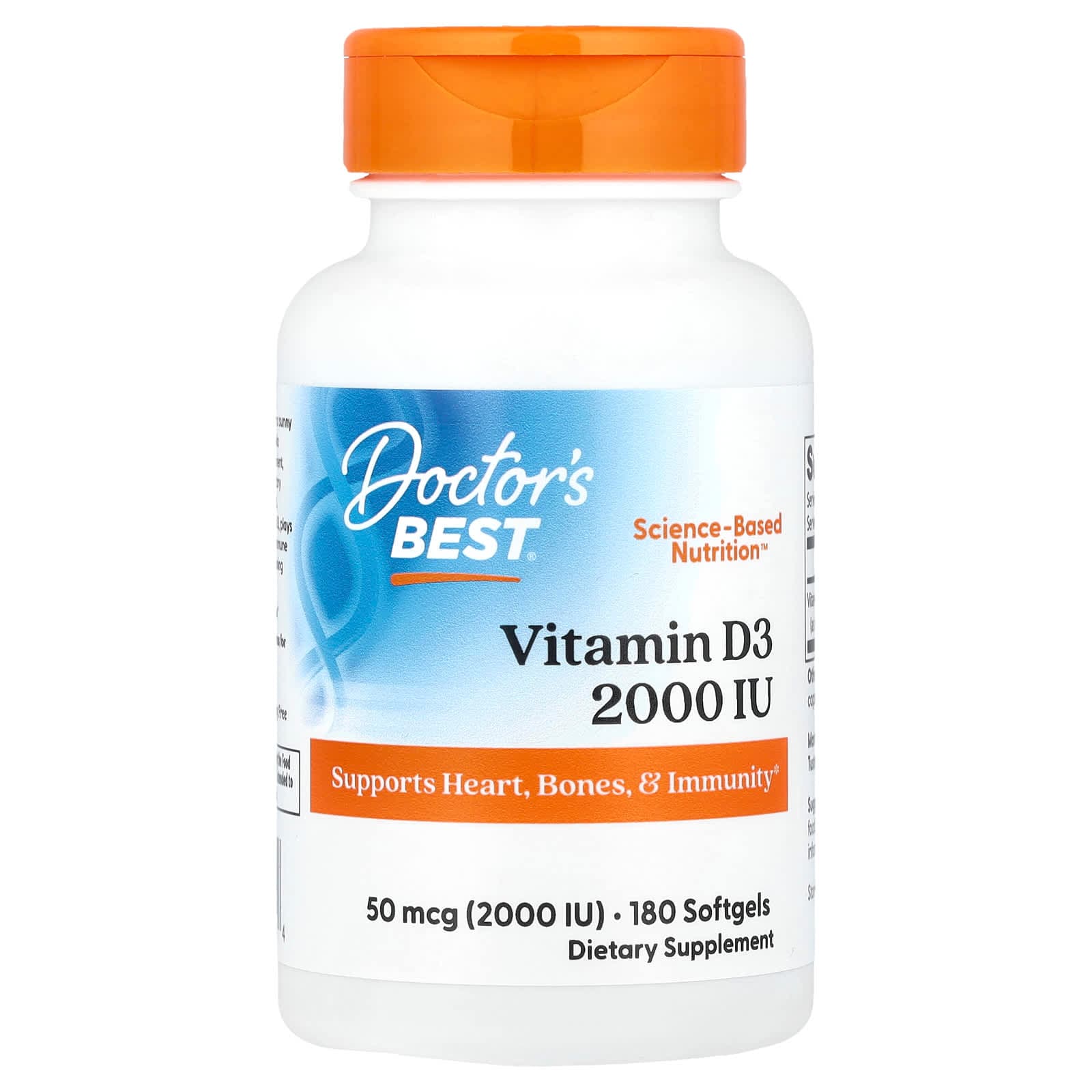 Doctor's Best Vitamin D3 – 180 capsules molles de Doctor's Best