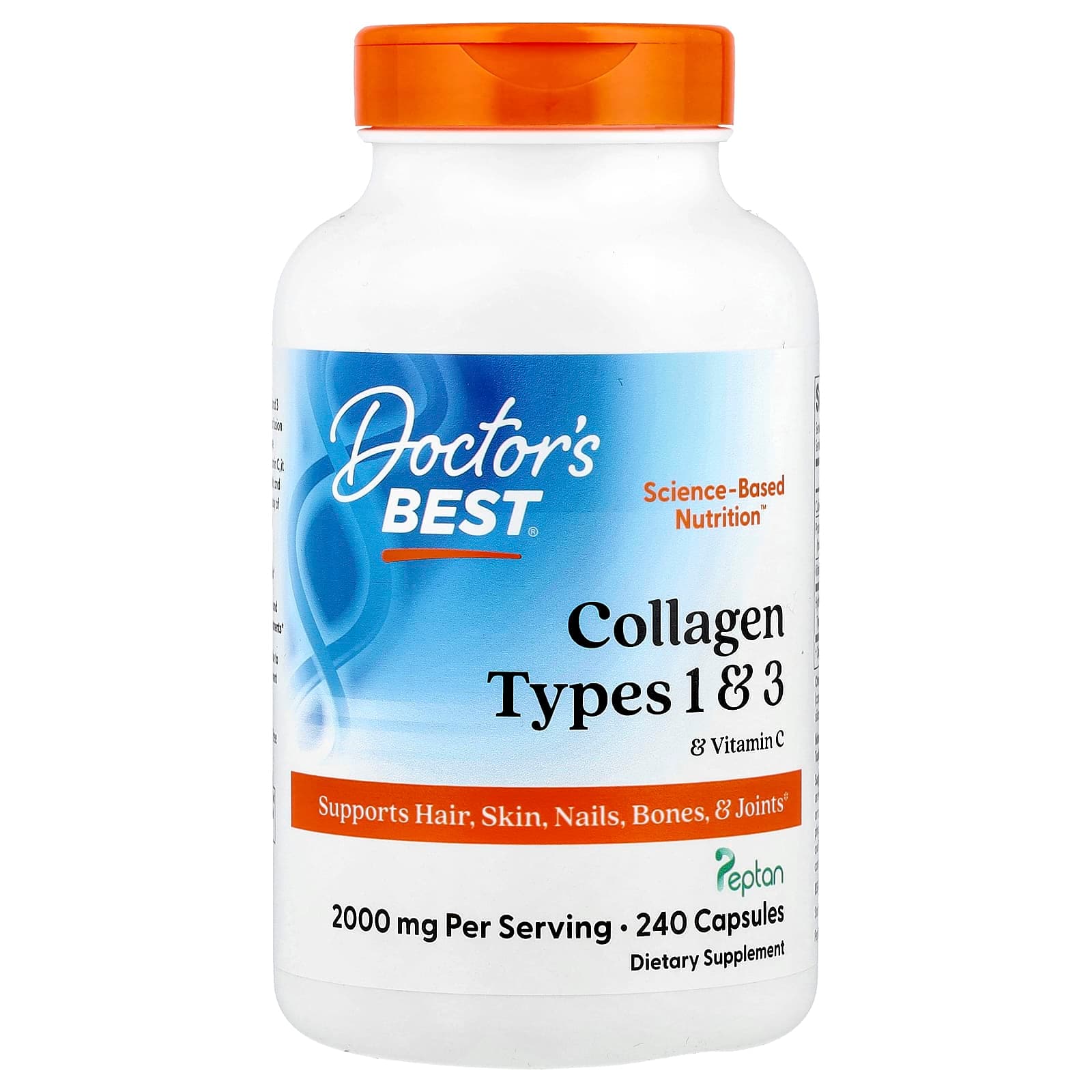 Doctor's Best Collagen Types 1 & 3 & Vitamin C – 240 gélules de Doctor's Best