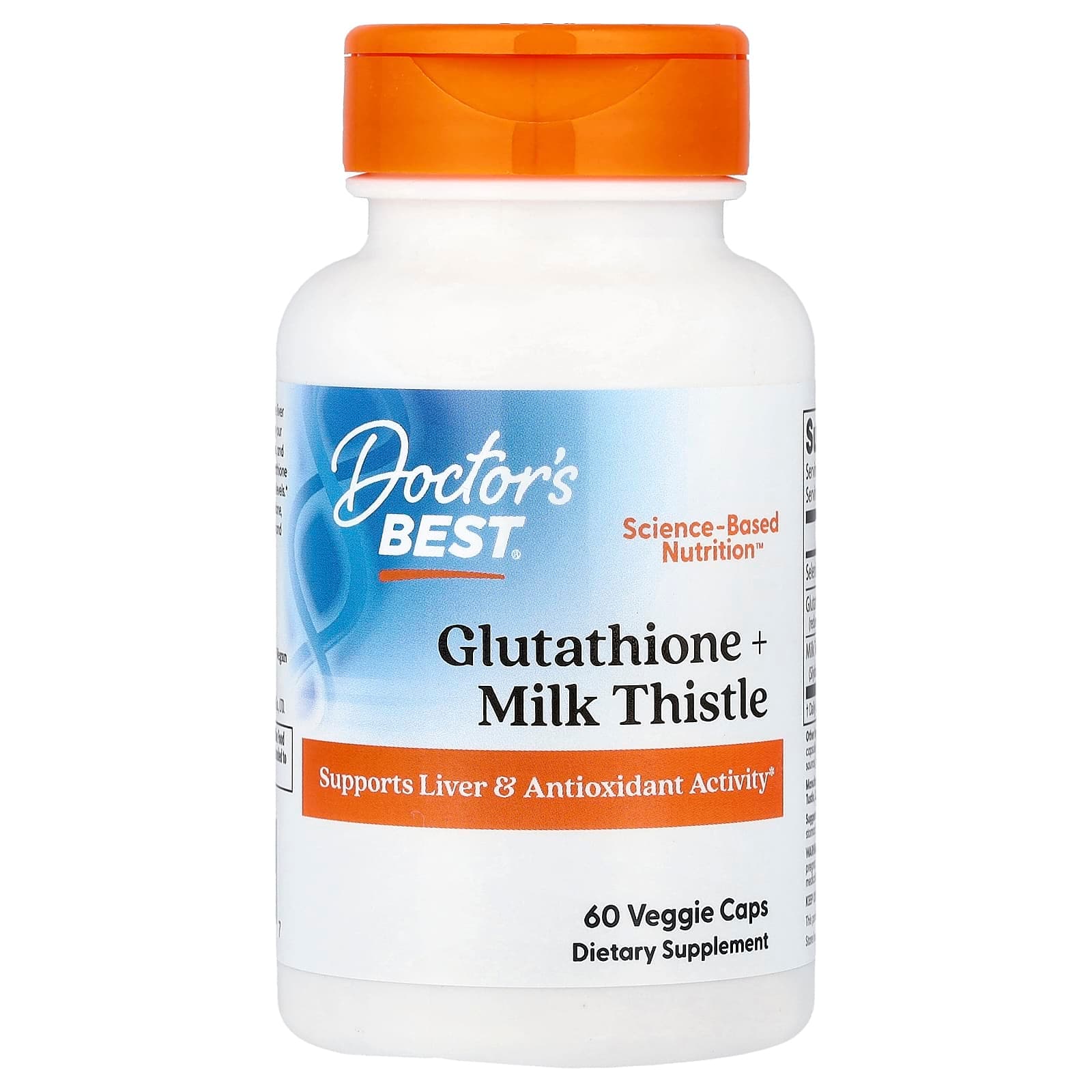 Doctor's Best Glutathione + Milk Thistle – 60 gélules végétales de Doctor's Best