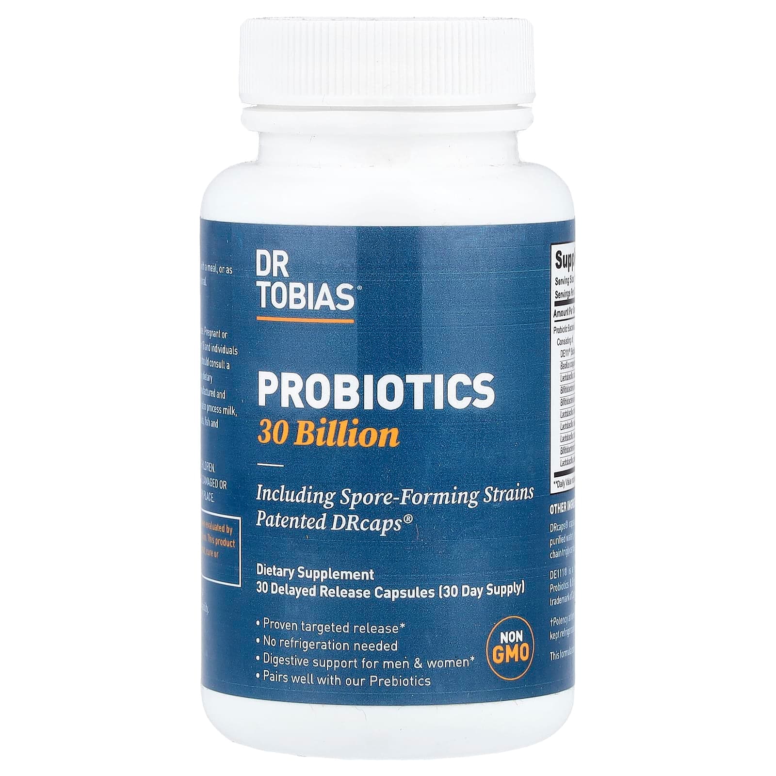 Dr. Tobias Probiotics 30 Billion, 30 Delayed Release Capsules de Dr. Tobias