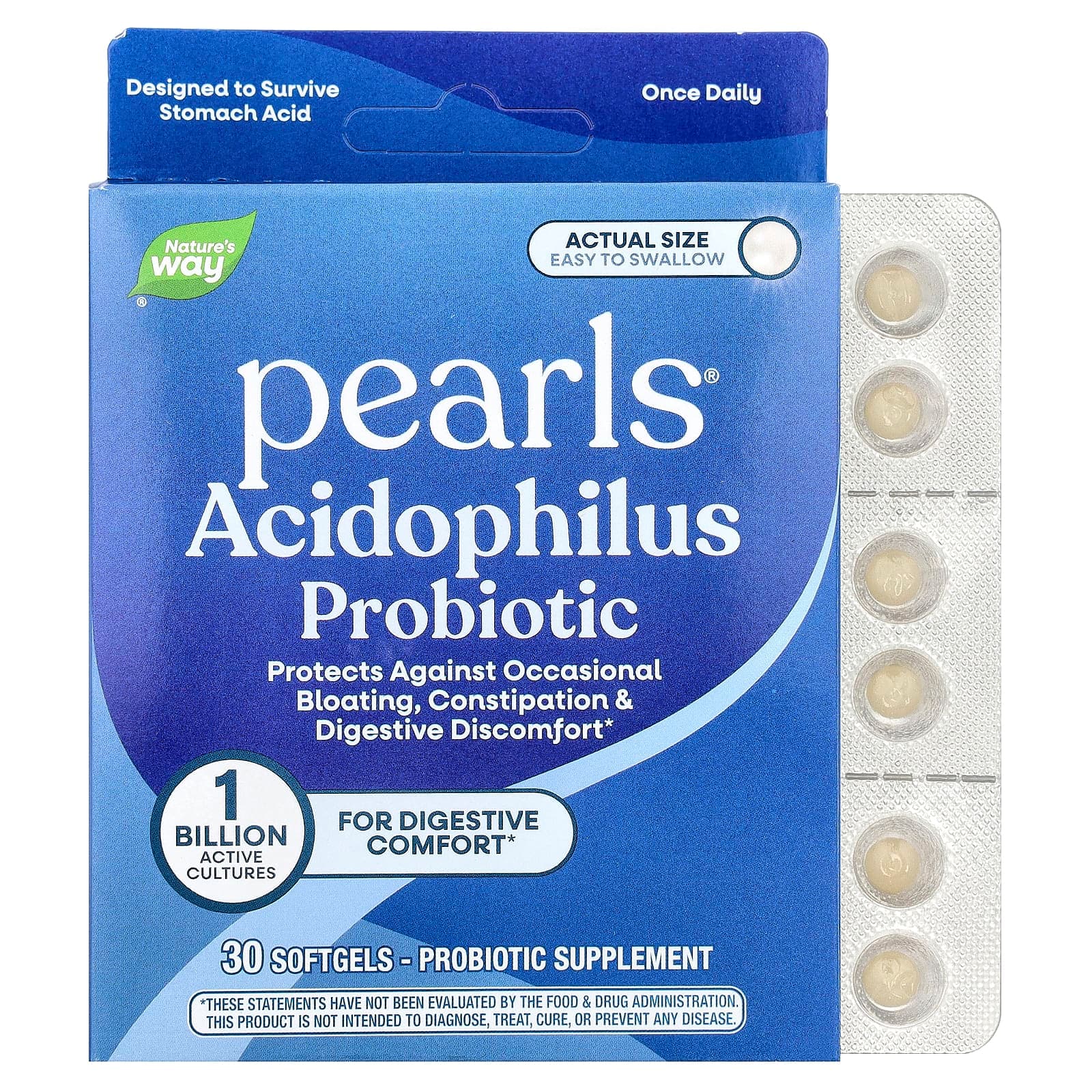 Nature's Way Acidophilus Probiotic Pearls – 30 capsules molles de Nature's Way