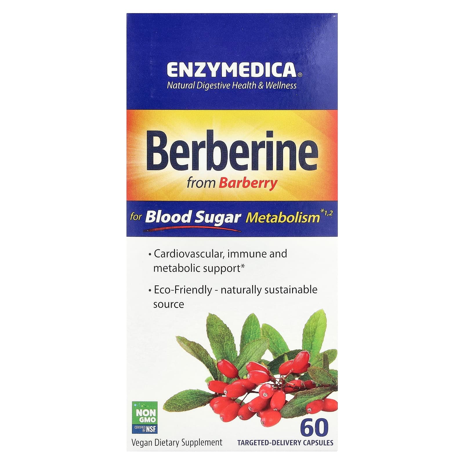 Enzymedica Berberine, 60 Targeted-Delivery Capsules de Enzymedica
