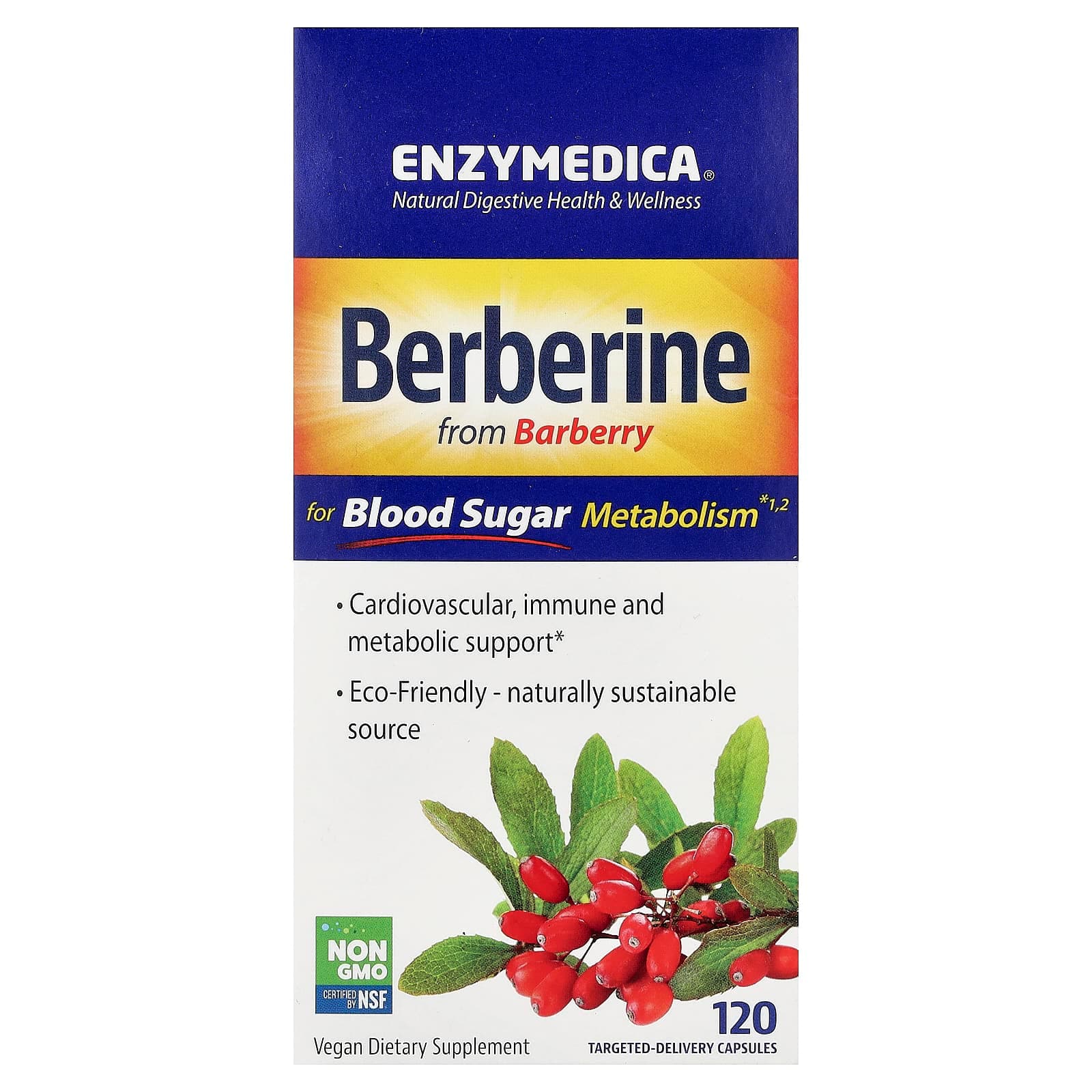 Enzymedica Berberine, 120 Targeted-Delivery Capsules de Enzymedica