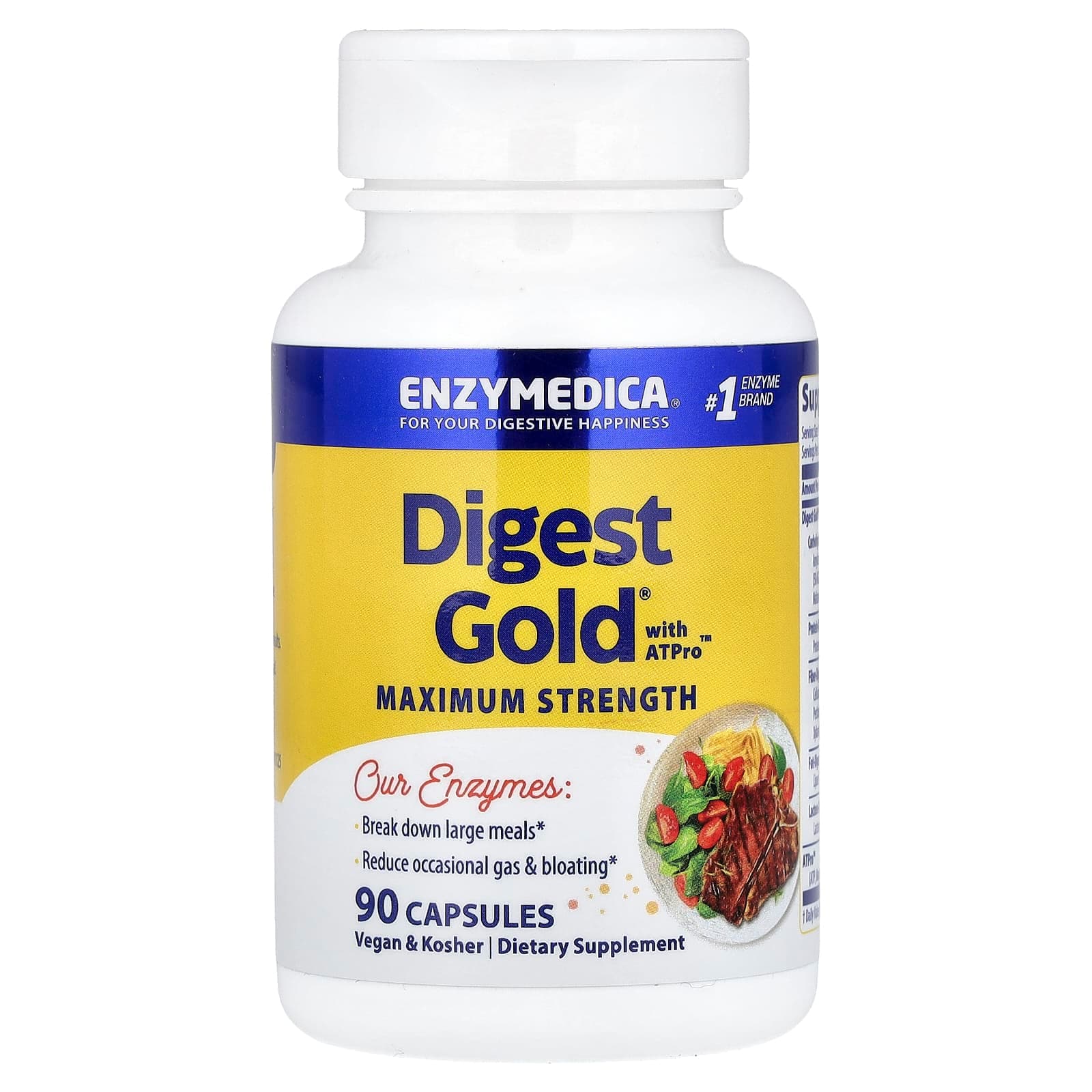 Enzymedica Digest Gold with ATPro – 90 gélules de Enzymedica