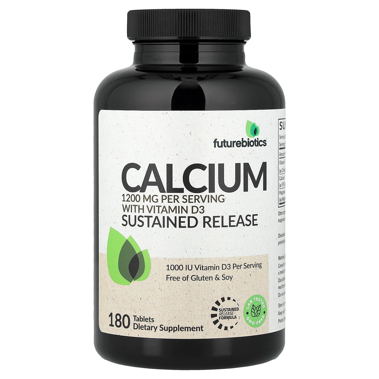 Futurebiotics Calcium With Vitamin D3, Sustained Release – 180 comprimés de Futurebiotics