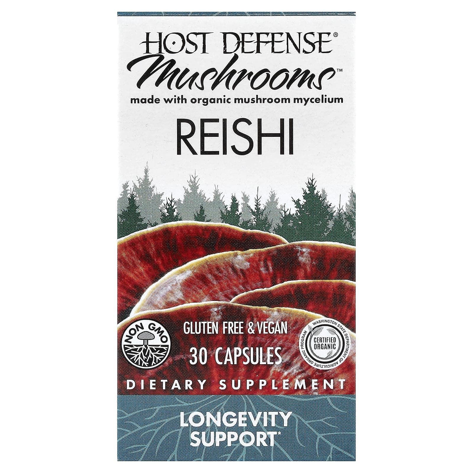 Host Defense Mushrooms, Reishi – 30 gélules de Host Defense