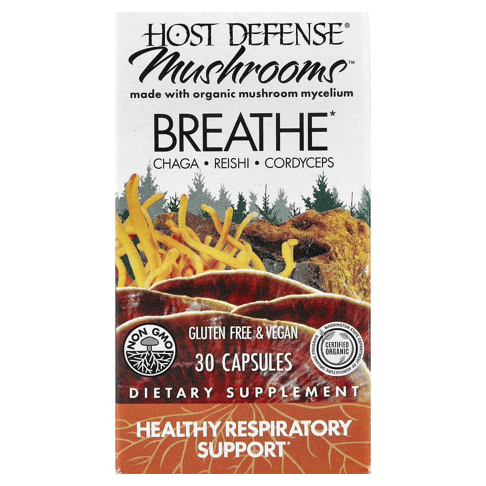 Host Defense Mushrooms, Breath – 30 gélules de Host Defense