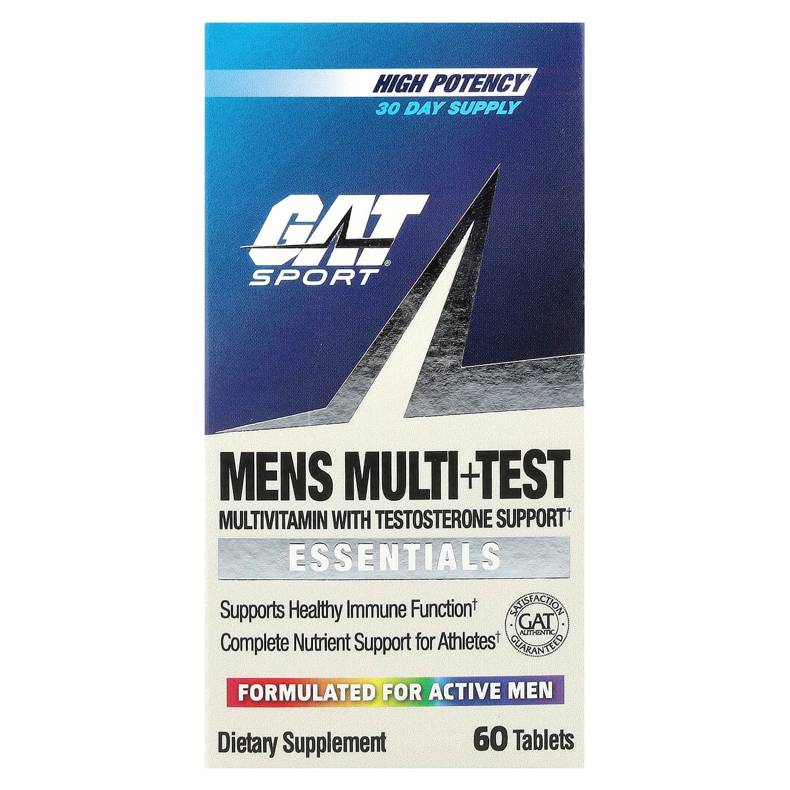 GAT Mens Multi + Test, High Potency – 60 comprimés de GAT