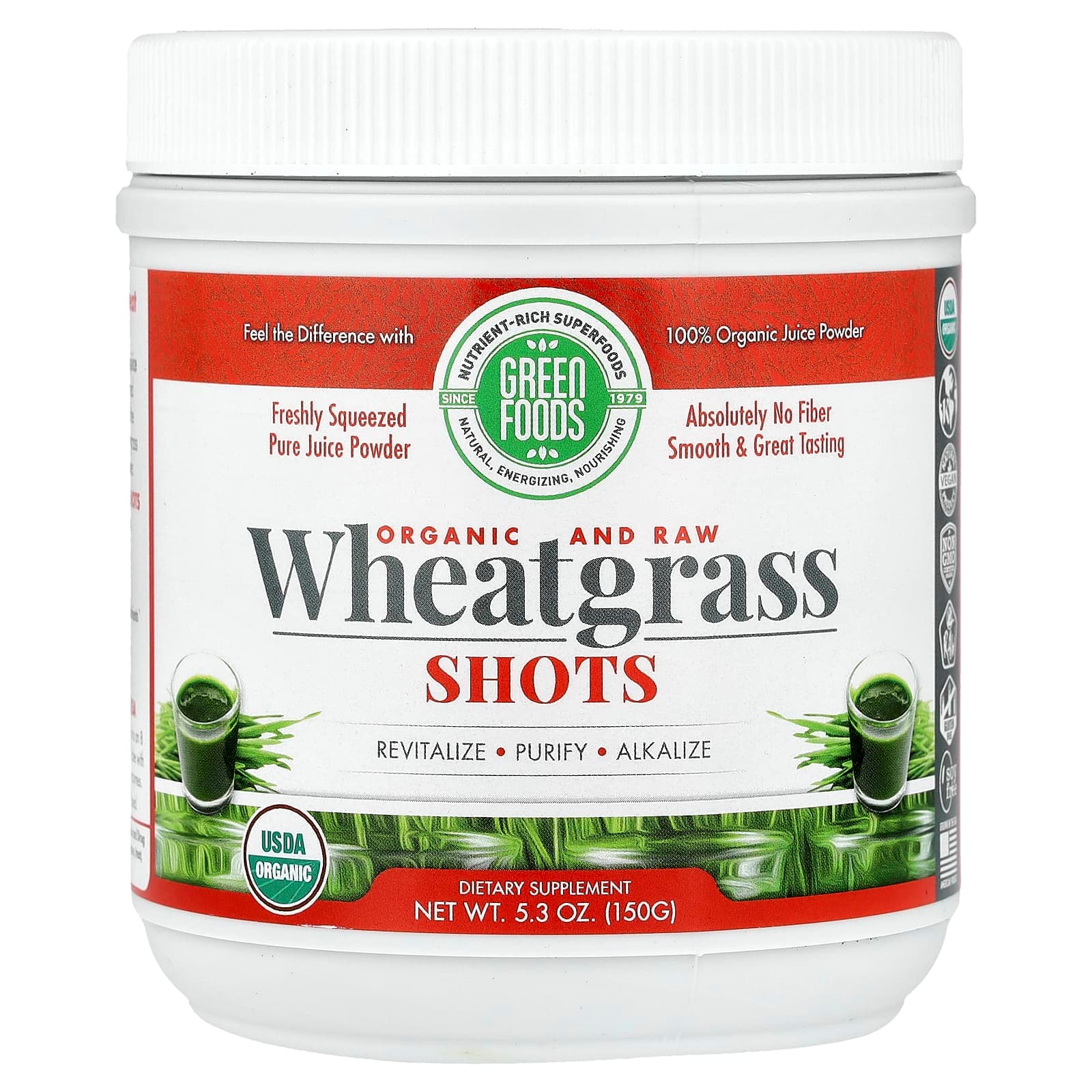 Green Foods Organic and Raw Wheatgrass Shots – 150 g de Green Foods