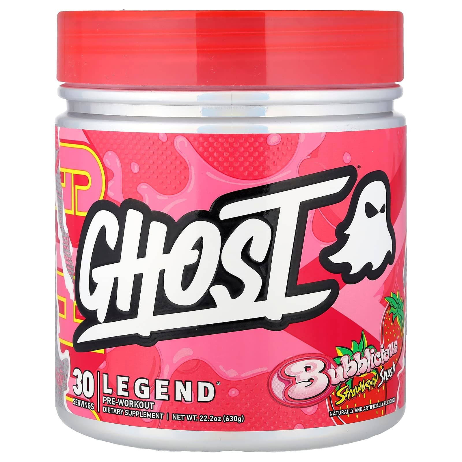 Ghost Legend Pre-Workout – Bubblicious Strawberry Splash – 630 g de Ghost