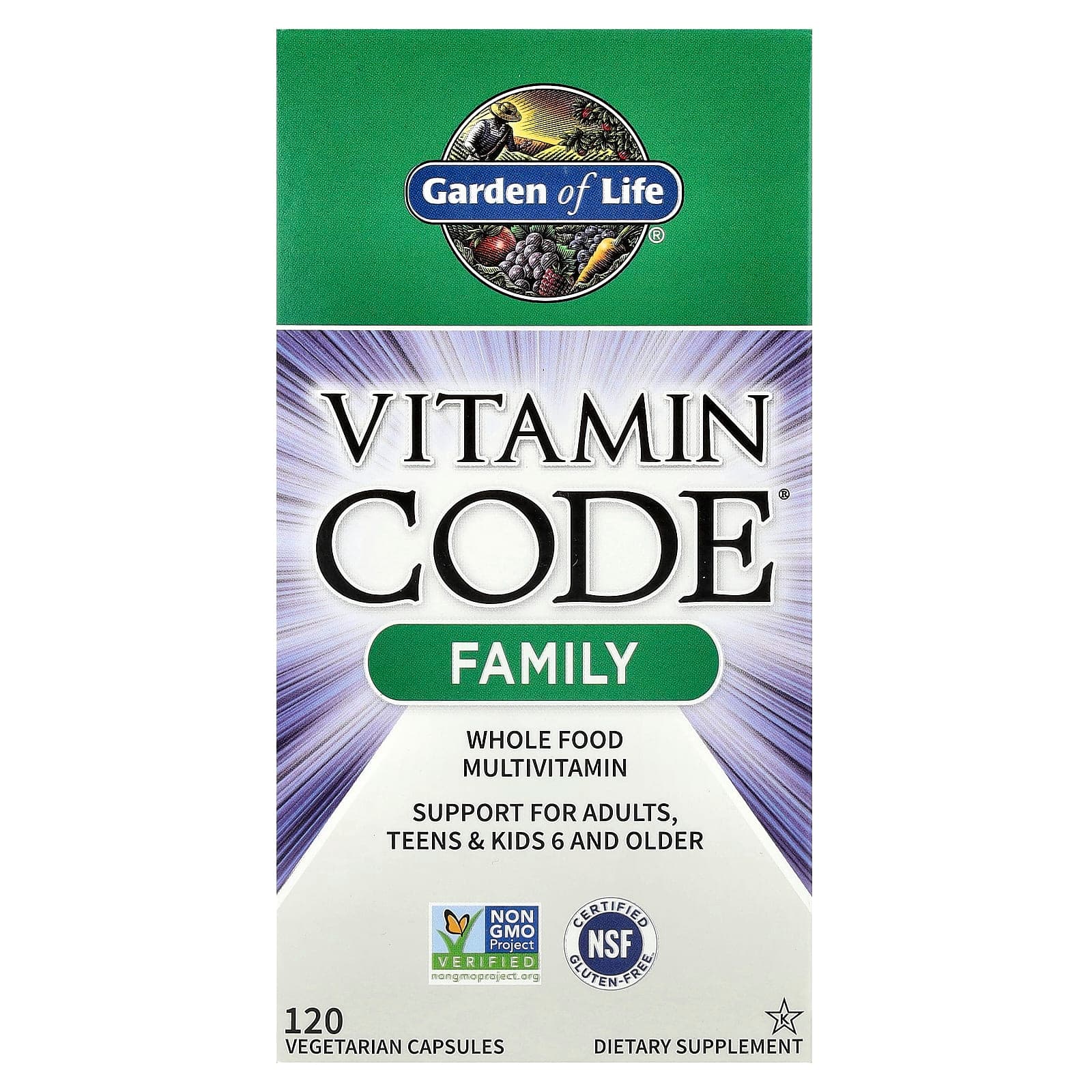 Garden of Life Vitamin Code, Family, Whole Food Multivitamin – 120 gélules végétales de Garden of Life