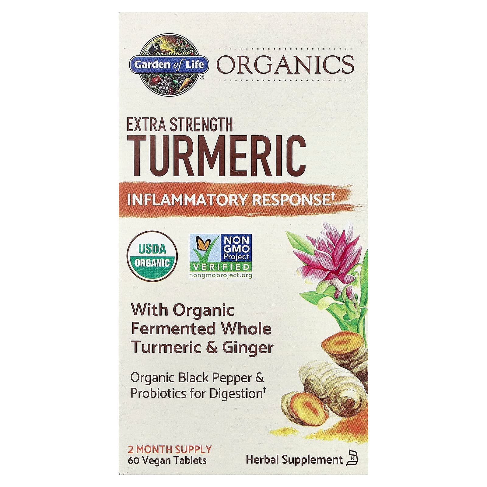 Garden of Life Organics, Turmeric, Inflammatory Response, 60 Vegan Tablets de Garden of Life
