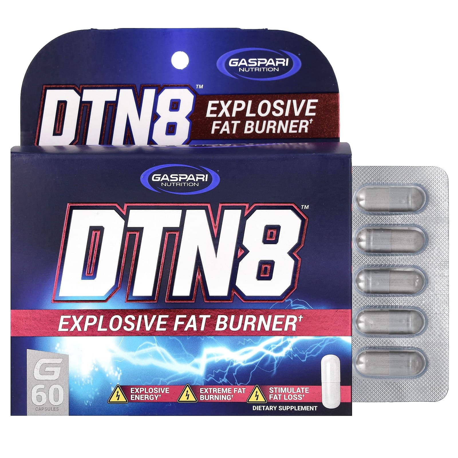 Gaspari Nutrition DTN8, Explosive Fat Burner – 60 gélules de Gaspari Nutrition