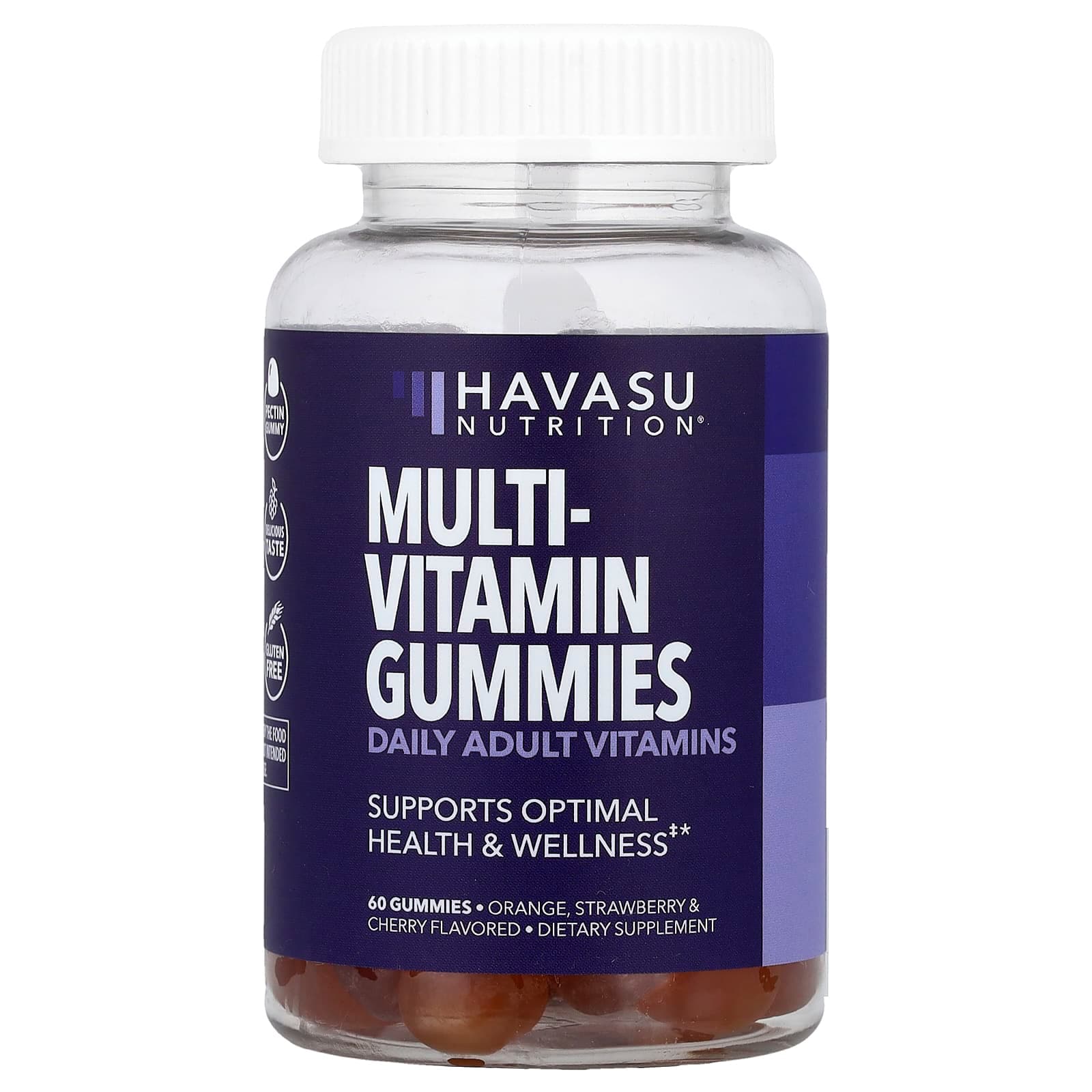 Havasu Nutrition Multivitamin Gummies, Strawberry & Cherry – Orange – 60 gommes de Havasu Nutrition